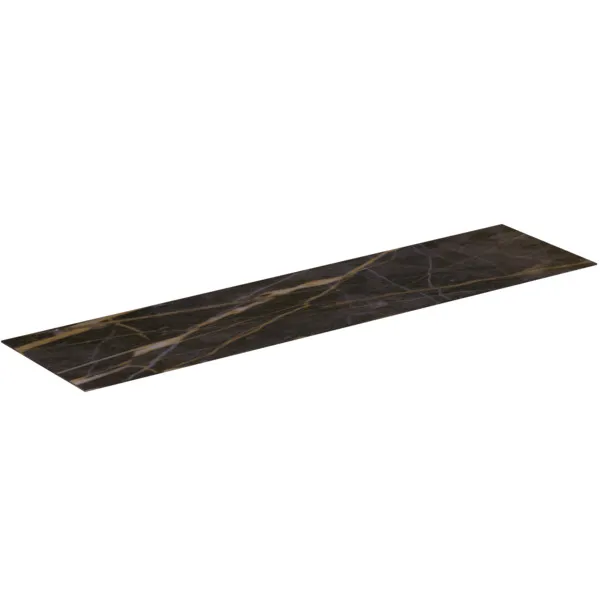 Waschtischplatte Conca, aus Keramik, 1987x505x6mm, Marmor Noir Desir