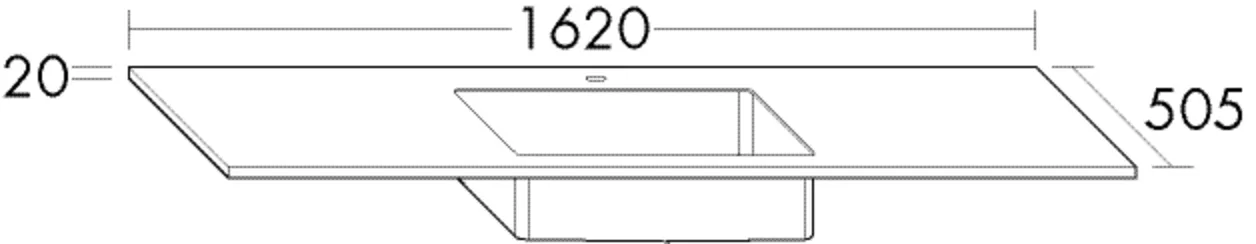 burgbad rc40System MWHS162 Mineralguss-Waschtisch Alpinweiss