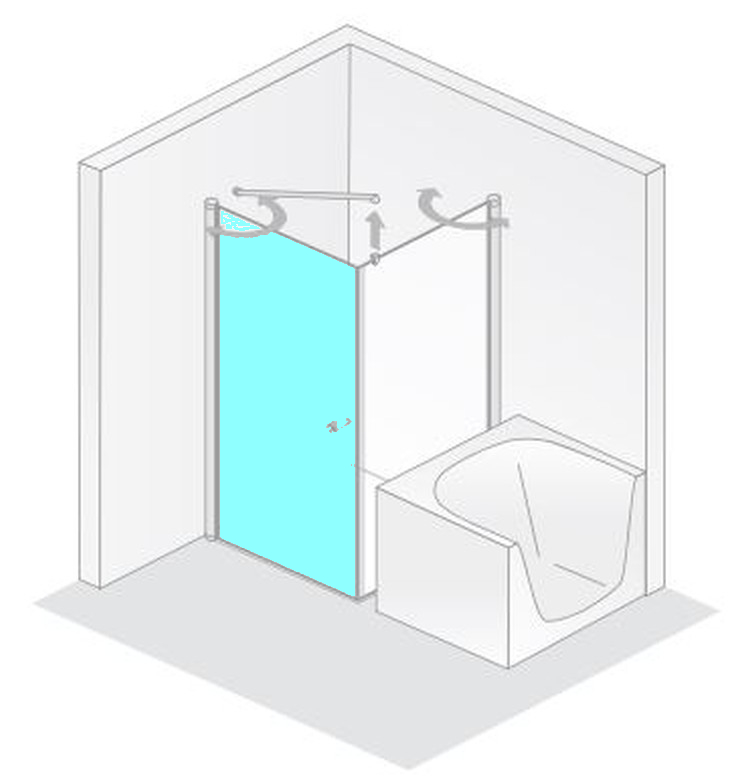 HSK teilgerahmte Drehtür „Exklusiv“ für wegschwenkbare Seitenwand Glas Grau, Profile Chromoptik (Alu Hochglanz poliert), B: 750 mm H: 2000 mm HSK teilgerahmte Drehtür „Exklusiv“ für wegschwenkbare Seitenwand Glas Grau, Profile Chromoptik (Alu Hochglanz poliert), B: 750 mm H: 2000 mm