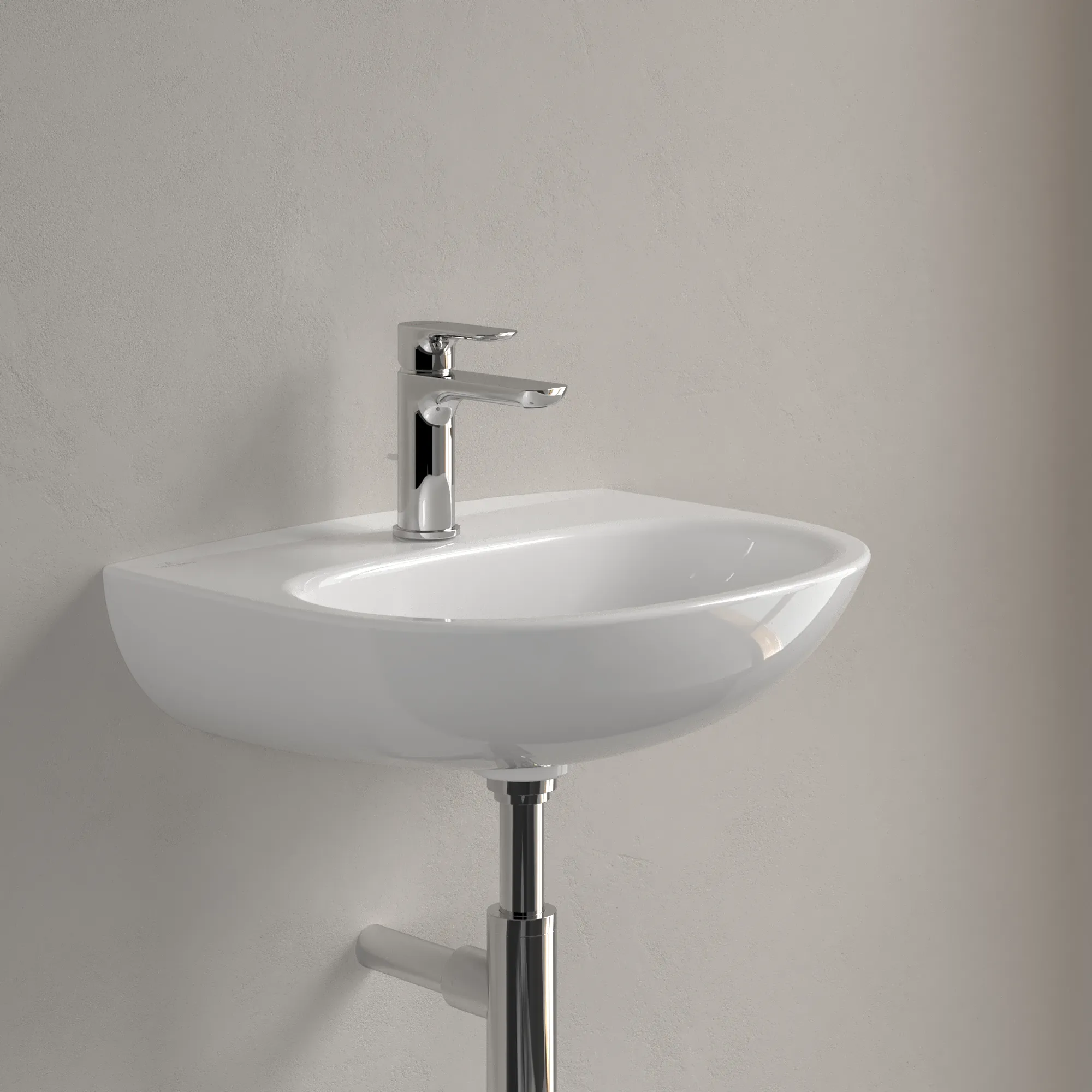 Villeroy & Boch Handwaschbecken „O.novo“ 500 × 380 × 160 mm, für Becken mittig, Hahnlochposition mittig in Weiß Alpin Villeroy & Boch Handwaschbecken „O.novo“ 500 × 380 × 160 mm, für Becken mittig, Hahnlochposition mittig in Weiß Alpin