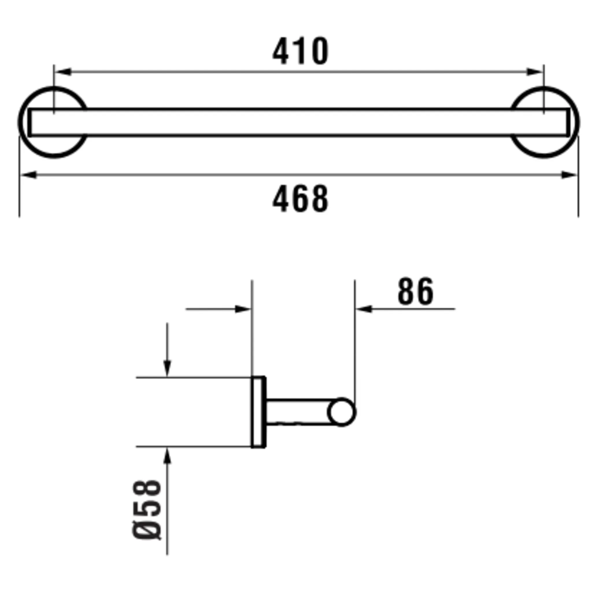Niara Handtuchstange 38106.1 45 cm, titanschwarz matt