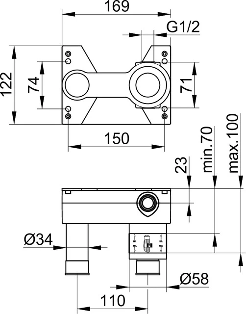 Arm.-Zub. 59916000070 Grundkörper für 51116 01020X/51616 010200