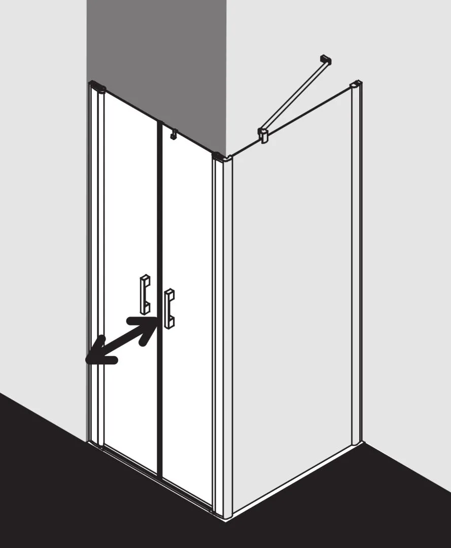 Kermi Duschdesign Pendeltür für Nische und Ecke „PEGA“ für Ecke / Nische Glas SR Opaco, Profile Silber Hochglanz, BV: 990 - 1040 mm GAK: 990 - 1015 mm WE: 990 - 1040 mm H: 2000 mm Kermi Duschdesign Pendeltür für Nische und Ecke „PEGA“ für Ecke / Nische Glas SR Opaco, Profile Silber Hochglanz, BV: 990 - 1040 mm GAK: 990 - 1015 mm WE: 990 - 1040 mm H: 2000 mm