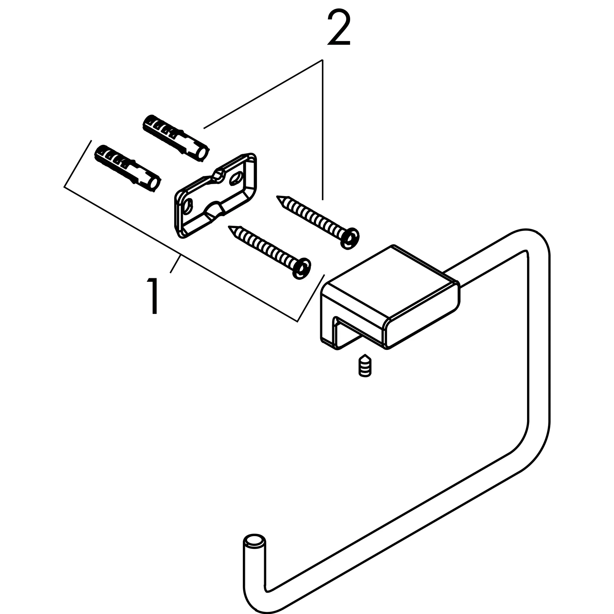 Hansgrohe AddStoris Q Handtuchring mattweiß, schwenkbar, Wandmontage mit verdeckter Befestigung, Bohrabstand 26 mm, Bohrloch Ø 6 mm Hansgrohe AddStoris Q Handtuchring mattweiß, schwenkbar, Wandmontage mit verdeckter Befestigung, Bohrabstand 26 mm, Bohrloch Ø 6 mm