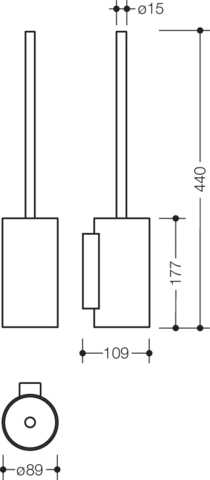 HEWI Toilettenbürstengarnitur „System 162“ 8,9 × 44 cm