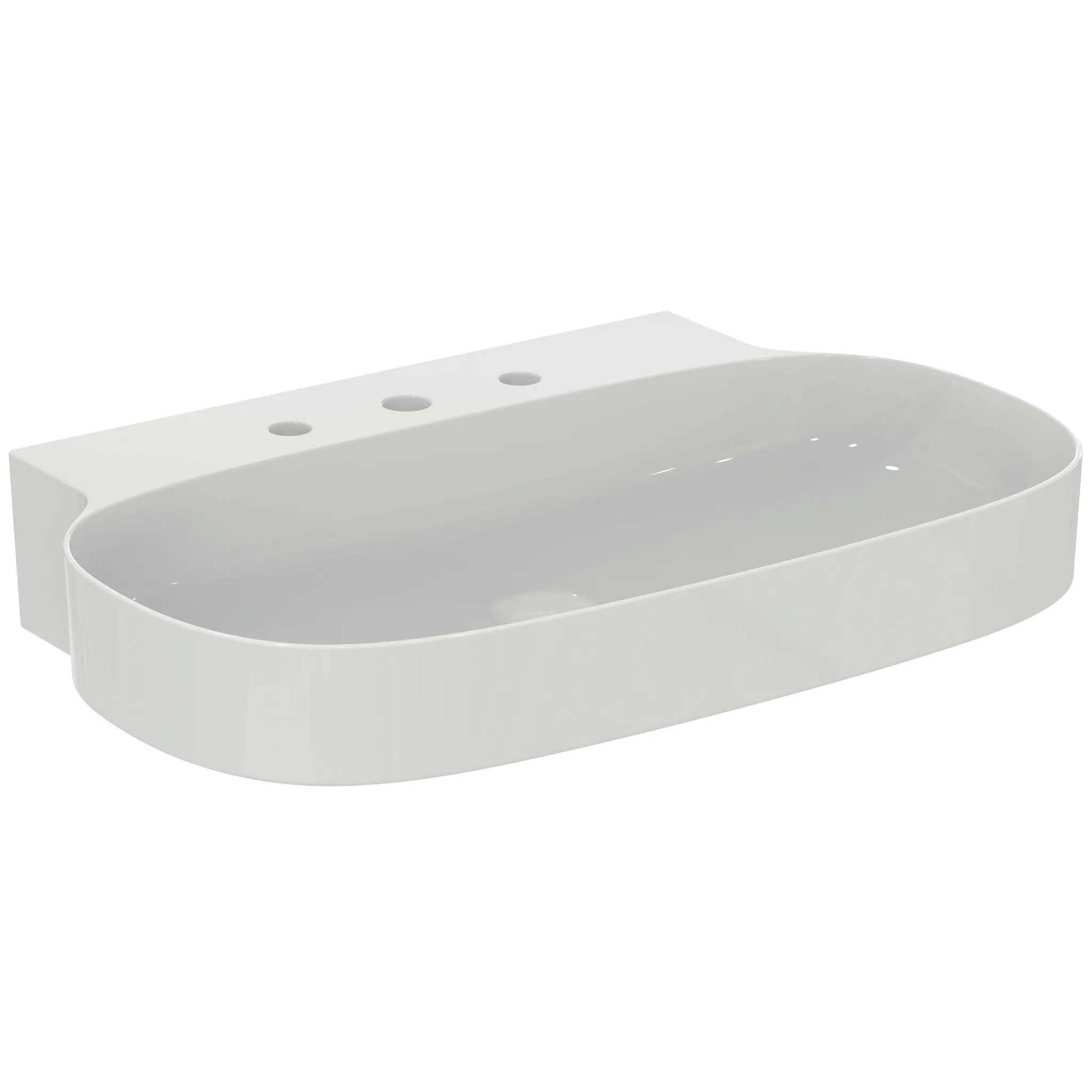 Waschbecken „Linda-X“ 75 × 50 × 13,5 cm, Hahnlochposition mittig in Weiß Waschbecken „Linda-X“ 75 × 50 × 13,5 cm, Hahnlochposition mittig in Weiß