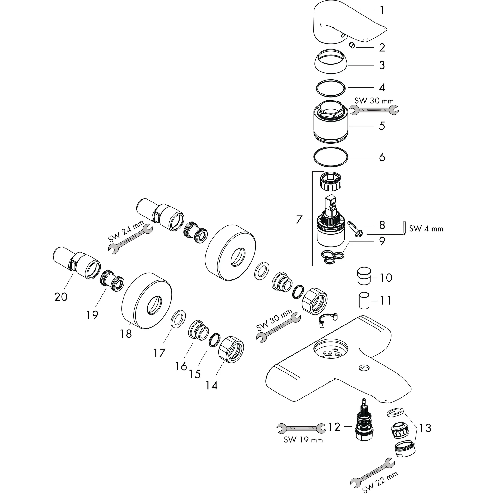 Wannenmischer Aufputz Metris DN15 chrom Wannenmischer Aufputz Metris DN15 chrom