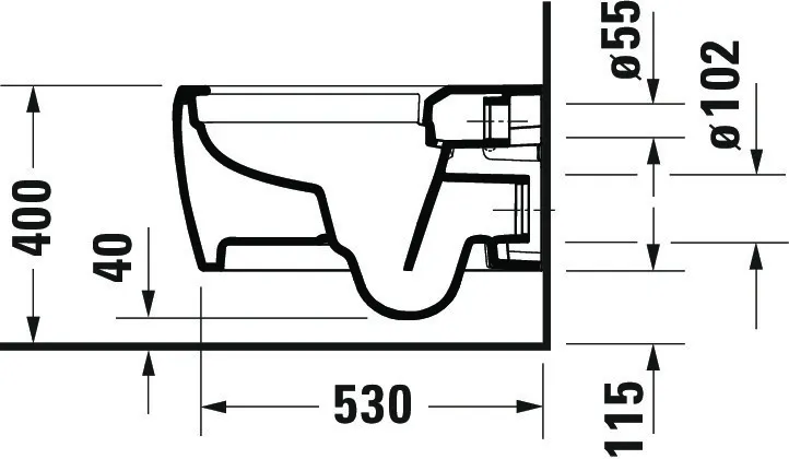 Wand-Tiefspül-WC „Qatego“ 38,5 × 36 × 57 cm