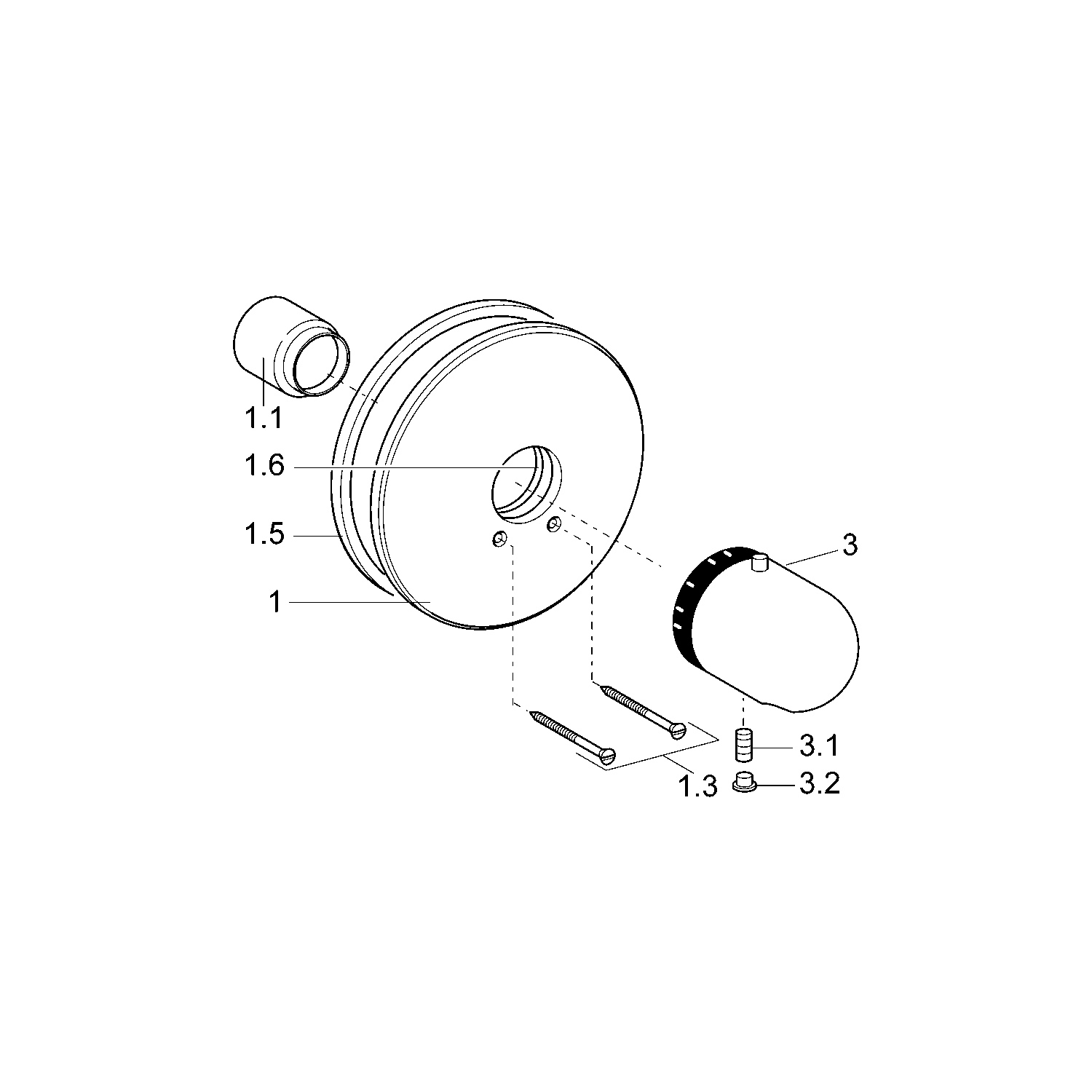 HA Fertigmontageset für Brausebatterie HANSAMIX 0860 Rosette rund DN20 Chrom