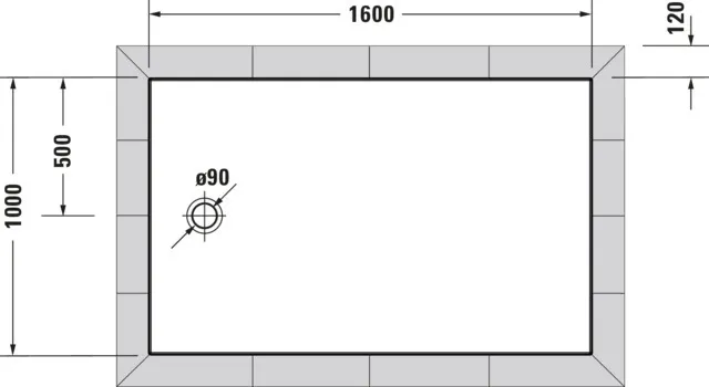 Duravit rechteck Duschwanne „Tempano“ 160 × 100 cm