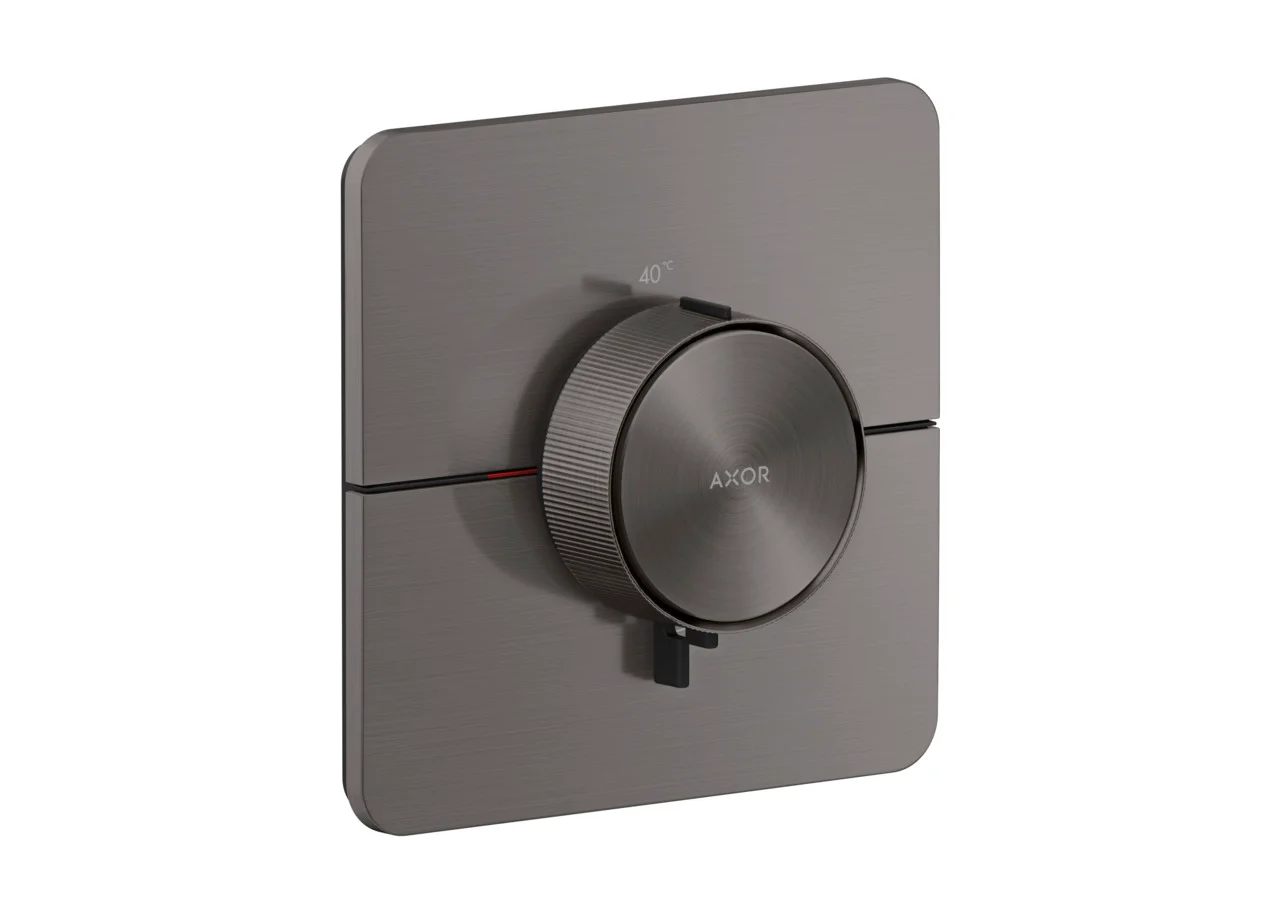 Hansgrohe AXOR ShowerSelect ID Thermostat HighFlow Unterputz softsquare Brushed Black Chrome, präzise Temperatursteuerung, flache Rosette, einfache Installation