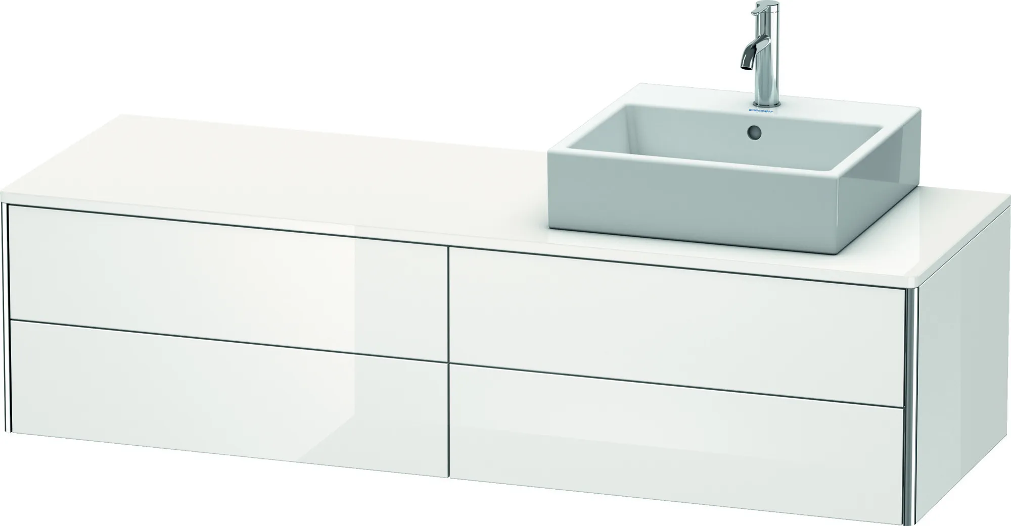 Duravit Waschtischunterschrank wandhängend „XSquare“ 160 × 40 × 54,8 cm Weiß Hochglanz
