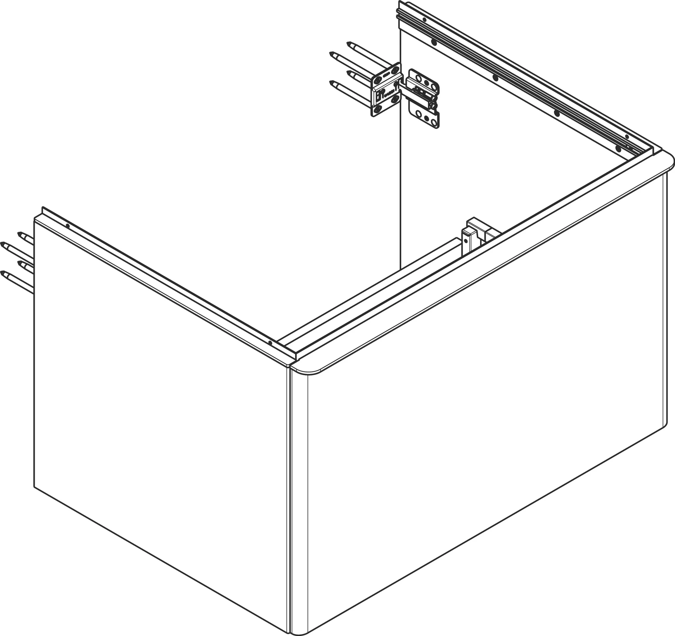Hansgrohe Xelu Q Waschtischunterschrank, weiß hochglanz, 780 x 540 mm, 1 Schubkasten, verchromte Griffe, SoftClose, Wandmontage