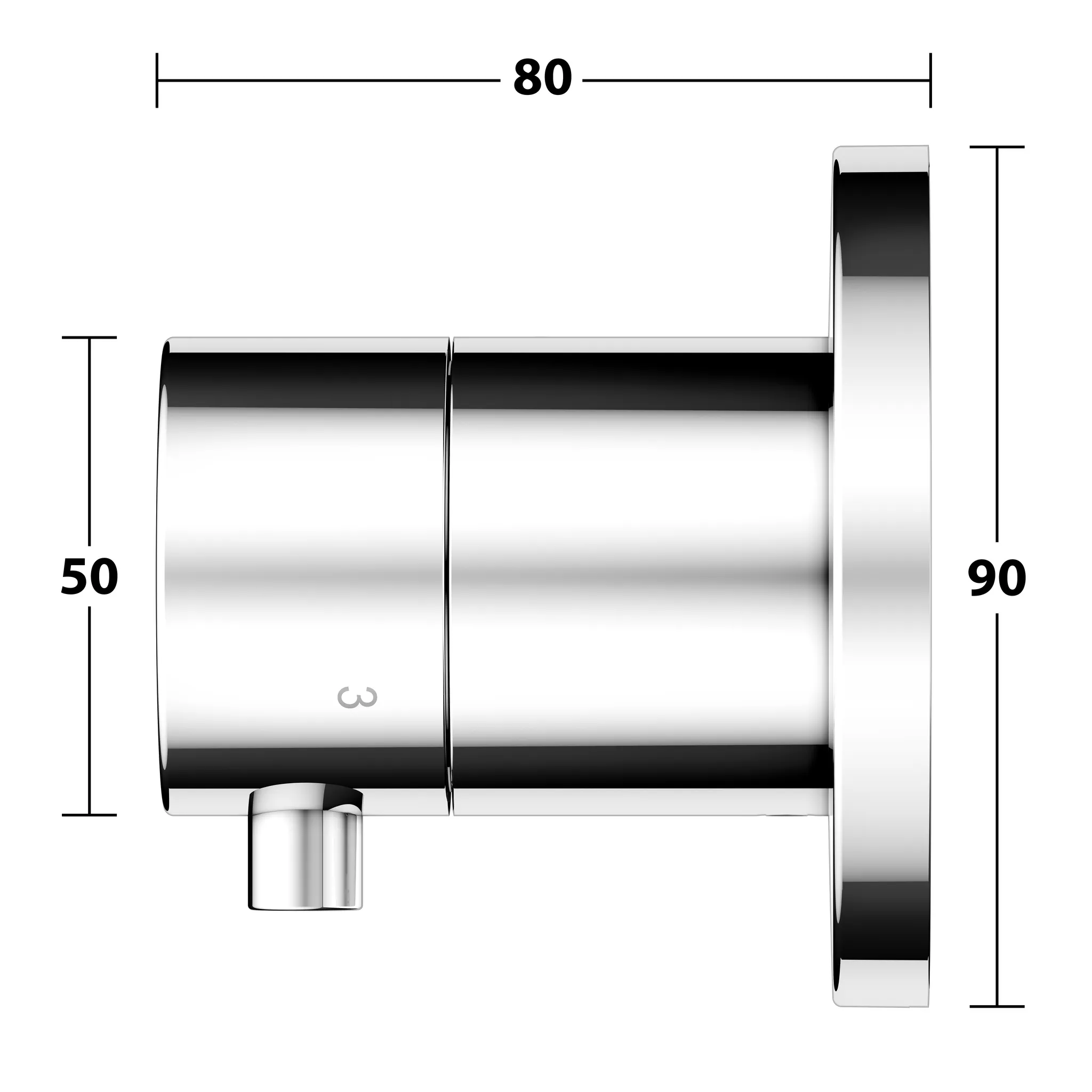 IXMO 59548011001 3-Wege Umstellventil UP DN15 IXMO Comfort, rund verchromt