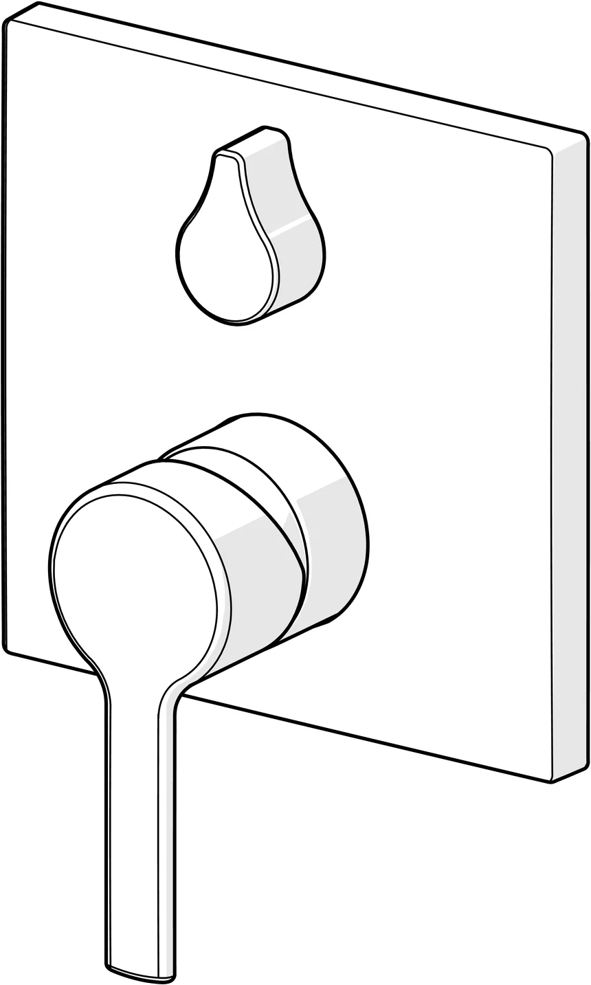 HansaRONDA Wannen- und Brausearmatur, Einhebelmischer Fertigmontageset für Wanne/Brause HansaRONDA 8384 Rosette eckig mit Sicherungseinrichtung Chrom
