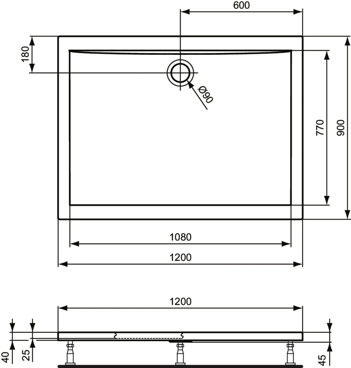 Ideal Standard Duschwanne „UltraLight“ Ideal Standard Duschwanne „UltraLight“