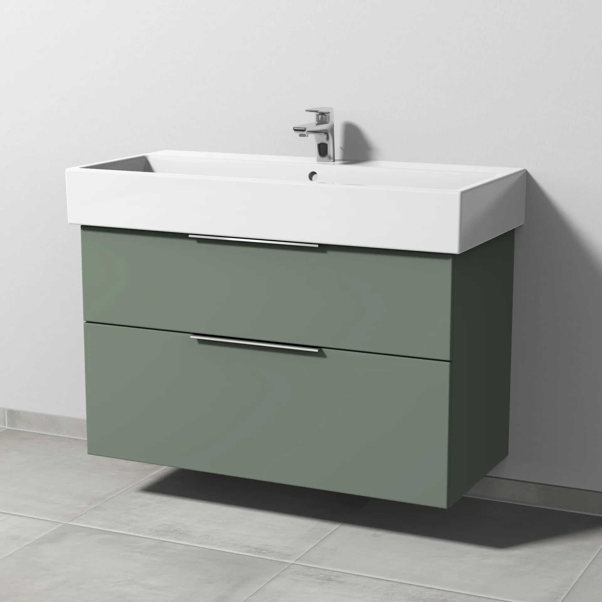 Sanipa Waschtischunterschrank „3way“ 950 × 591 × 447 mm in Soft-Green Sanipa Waschtischunterschrank „3way“ 950 × 591 × 447 mm in Soft-Green