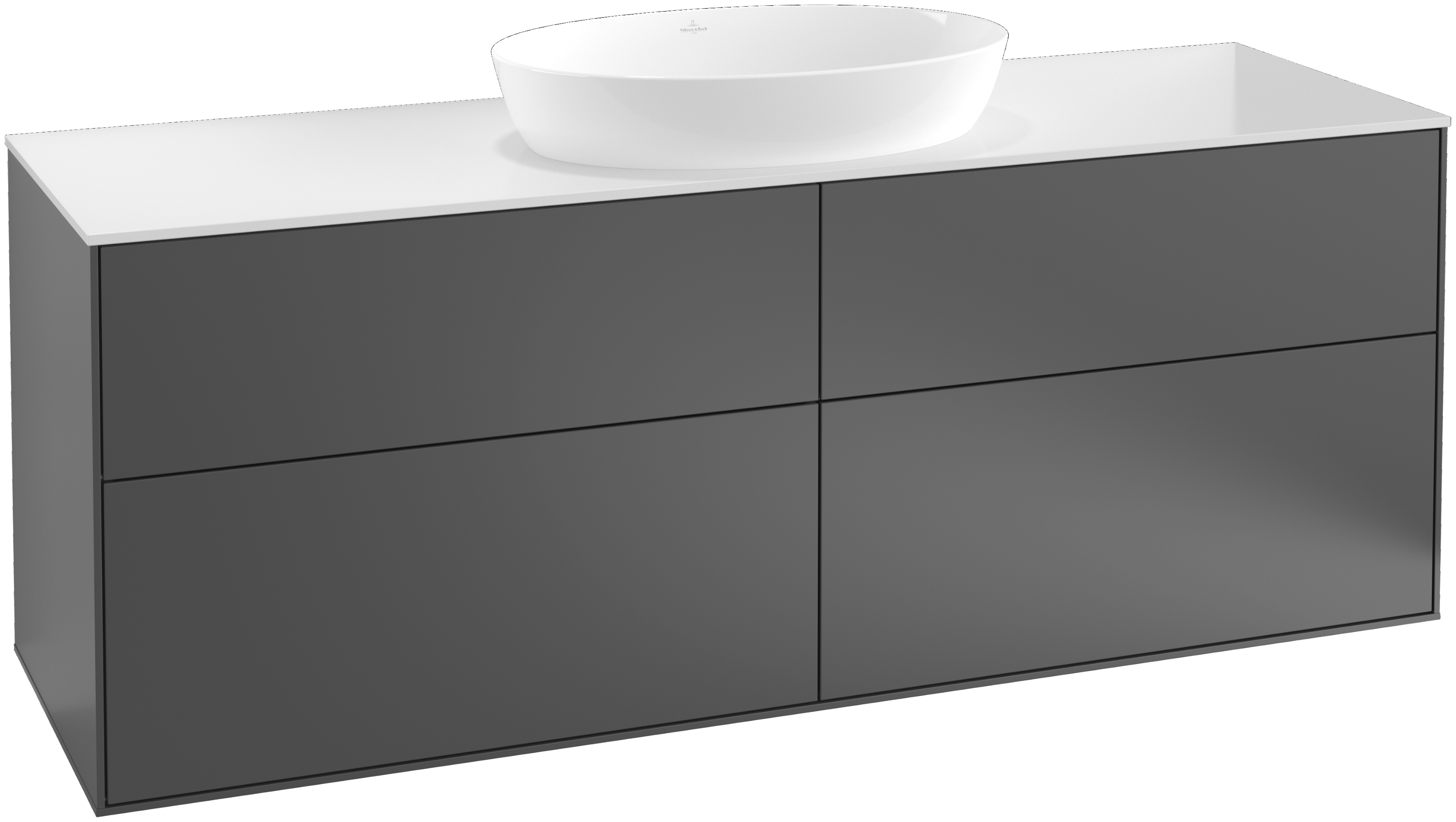 Villeroy & Boch Waschtischunterschrank „Finion“ für Schrankwaschtisch 160 × 60,3 × 50,1 cm 4 Schubladen, für Waschtischposition mittig in mittig