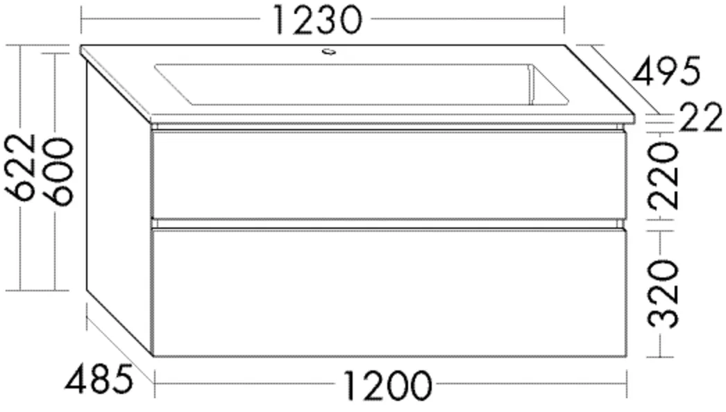 burgbad Waschtischunterschrank „Lin20“ in Lichtgrau Solid Matt