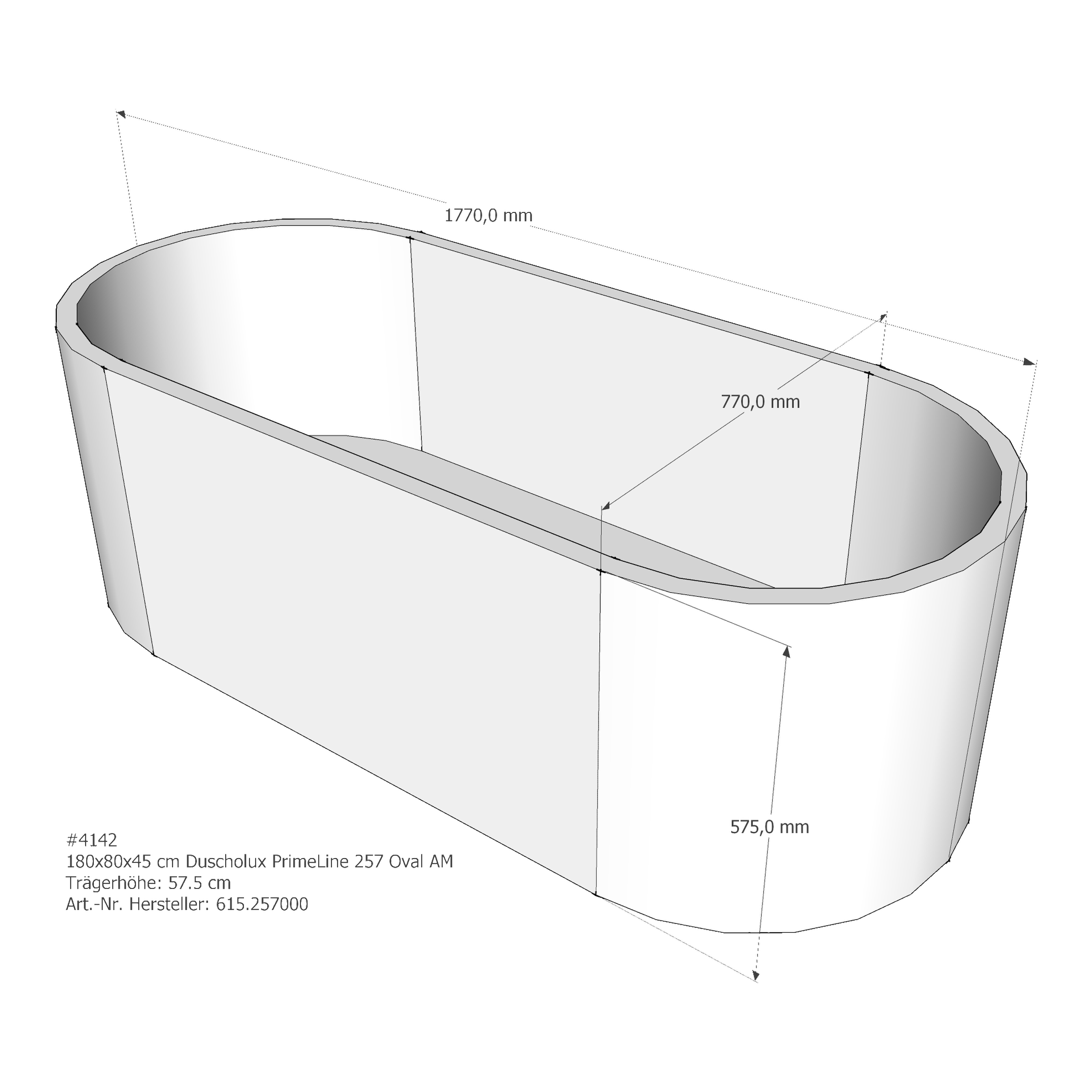 Badewannenträger für Duscholux PrimeLine 257 180 × 80 × 45 cm Badewannenträger für Duscholux PrimeLine 257 180 × 80 × 45 cm