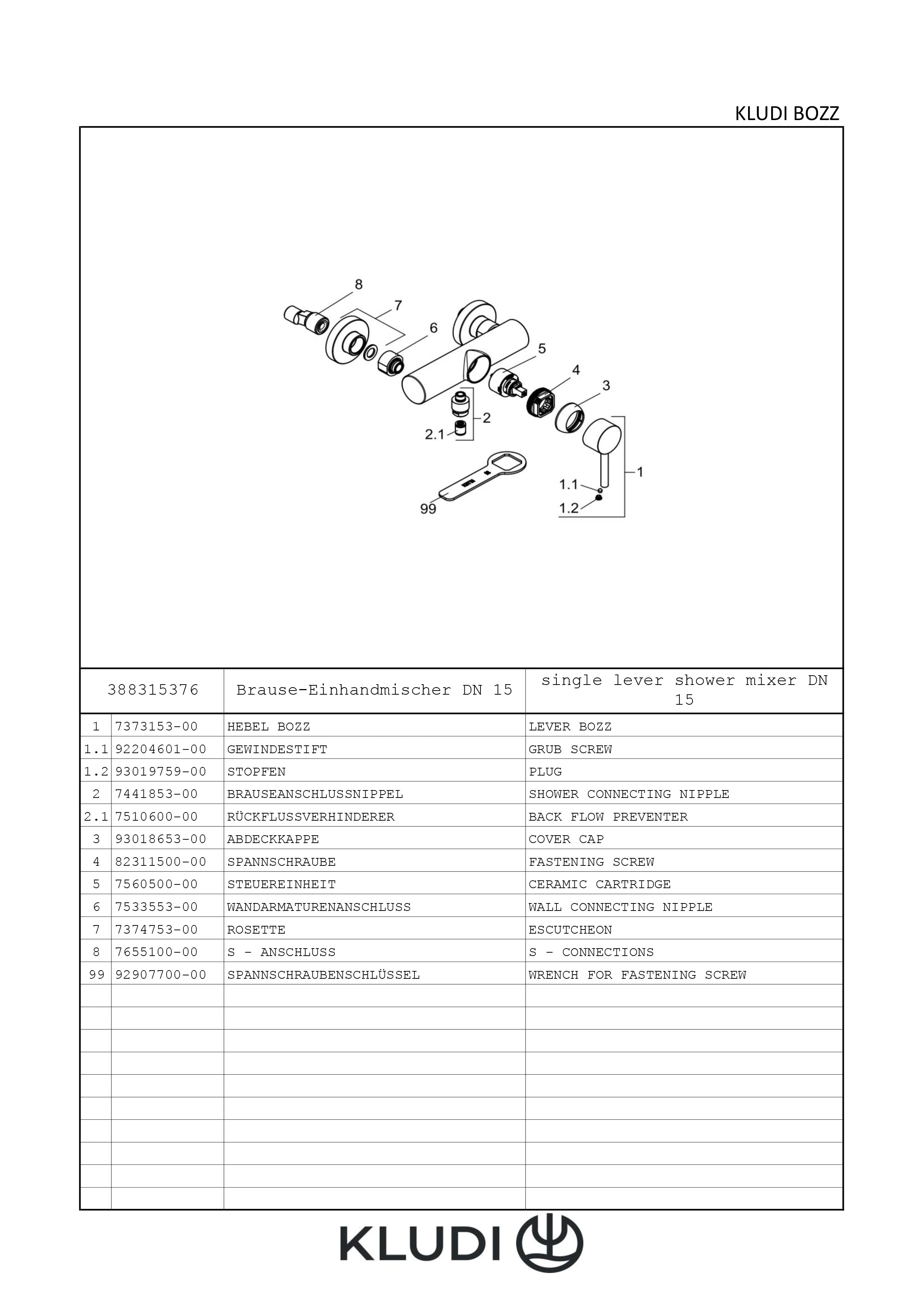 BOZZ BrauseEinhandmischer eigensicher chrom BOZZ BrauseEinhandmischer eigensicher chrom