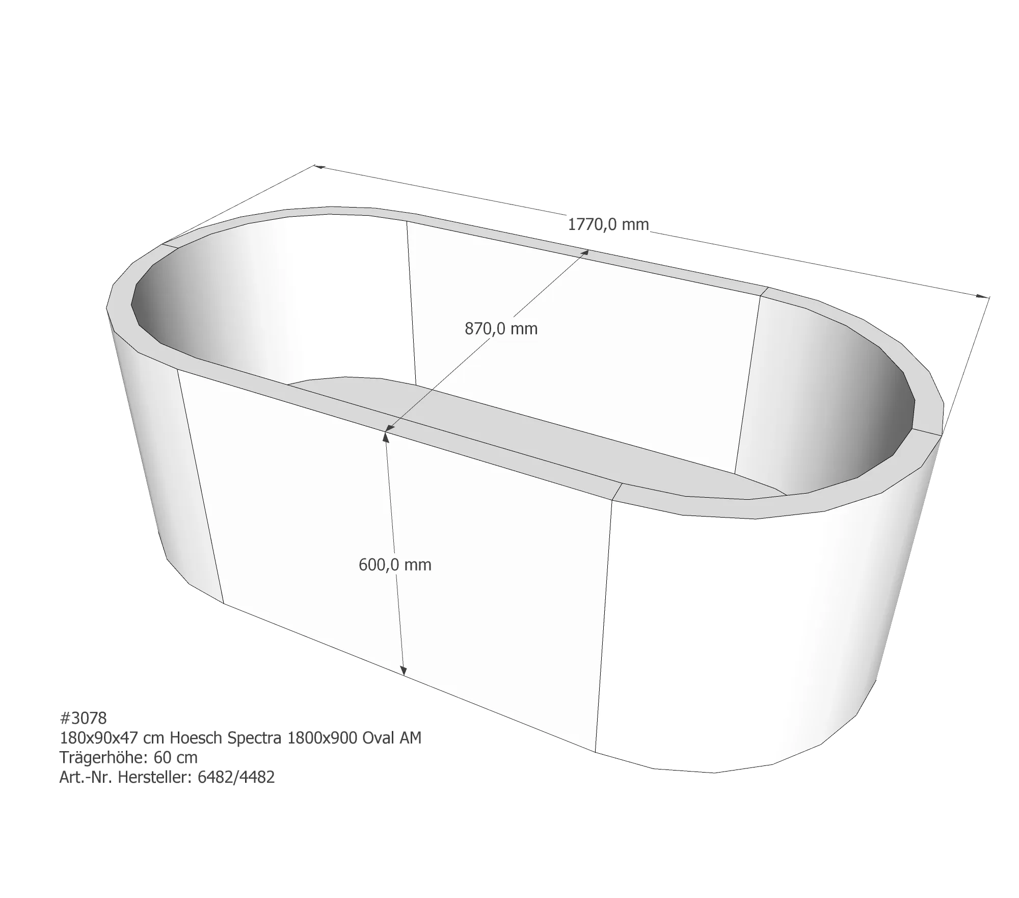 Badewannenträger passend für Hoesch Spectra 180 × 90 × 47 cm Badewannenträger passend für Hoesch Spectra 180 × 90 × 47 cm