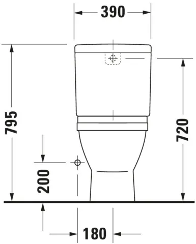 Stand-WC Kombi Starck 3 655 mm Tiefspüler, fürSPK, Abg.senkr., weiß