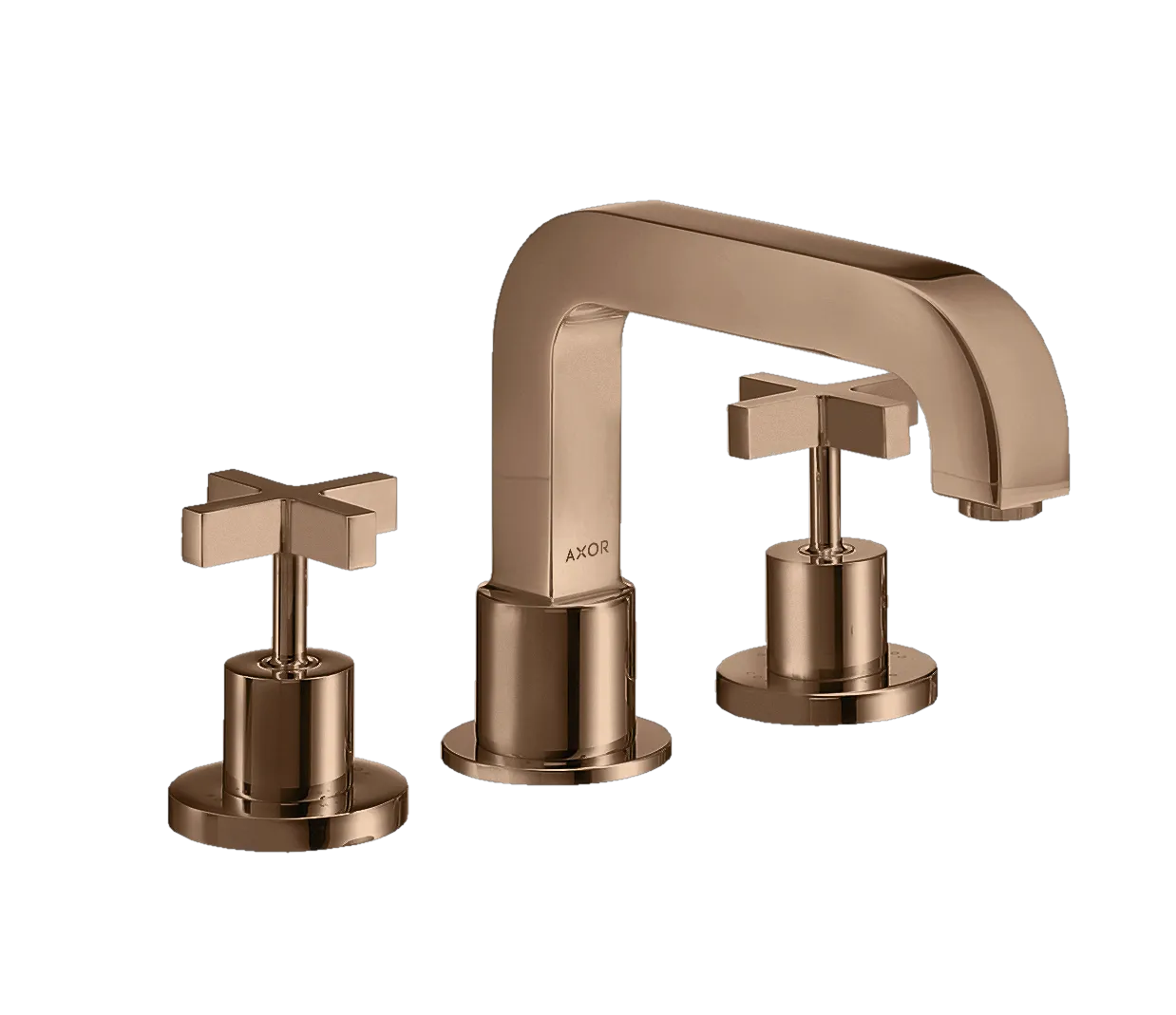 Hansgrohe AXOR Citterio 3-Loch Wannenrandarmatur mit Kreuzgriffen, Polished Red Gold
