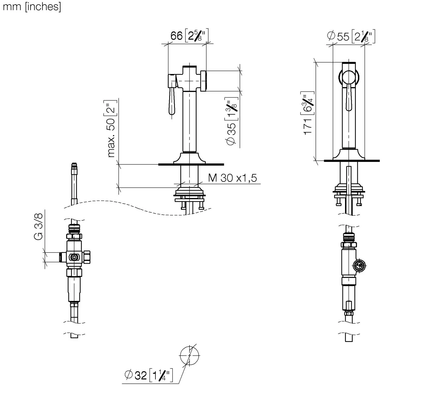 Dornbracht Spülbrausegarnitur VAIA Dark Brass gebürstet PVD, Armaturenhöhe 171 mm, Bohrungsdurchmesser 32 mm, Brauseschlauch 1500 mm, mit Antikalk-System und automatischem Umschalter Dornbracht Spülbrausegarnitur VAIA Dark Brass gebürstet PVD, Armaturenhöhe 171 mm, Bohrungsdurchmesser 32 mm, Brauseschlauch 1500 mm, mit Antikalk-System und automatischem Umschalter