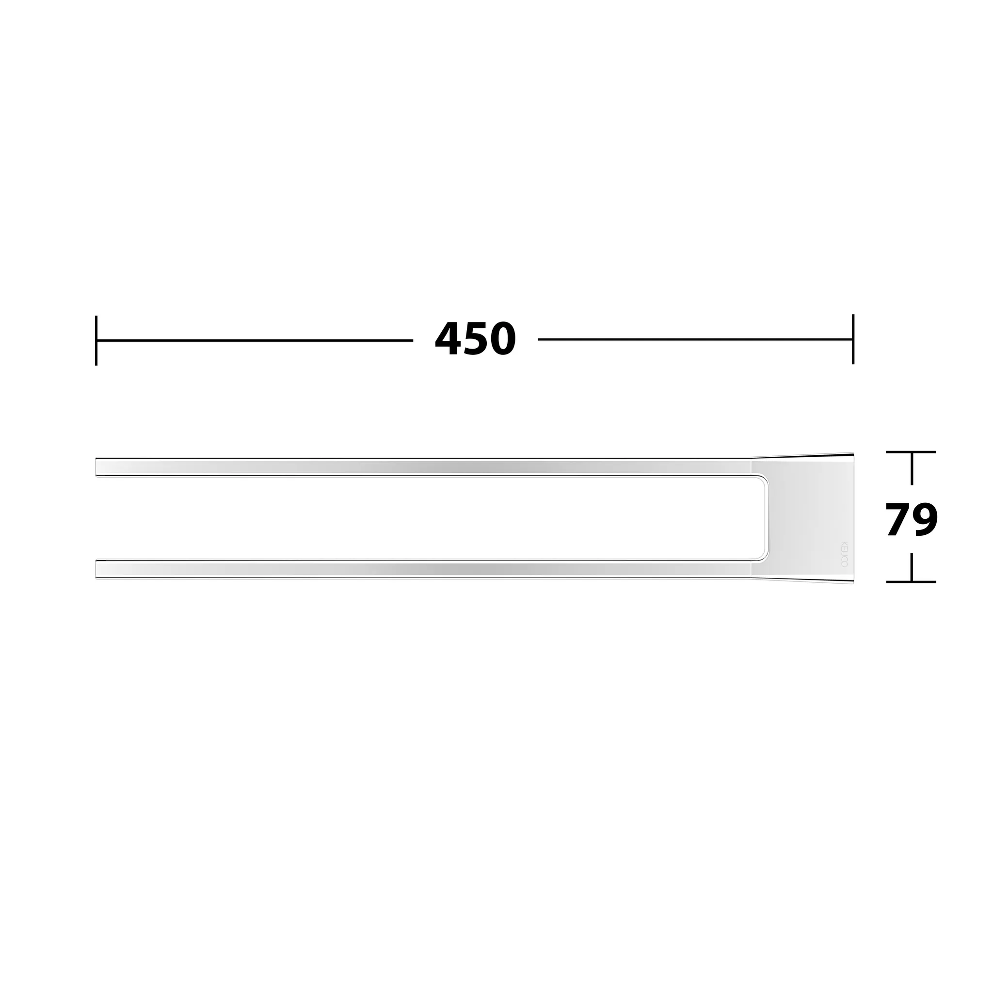 Aveno Handtuchhalter 450 mm verchromt 2-armig Aveno Handtuchhalter 450 mm verchromt 2-armig
