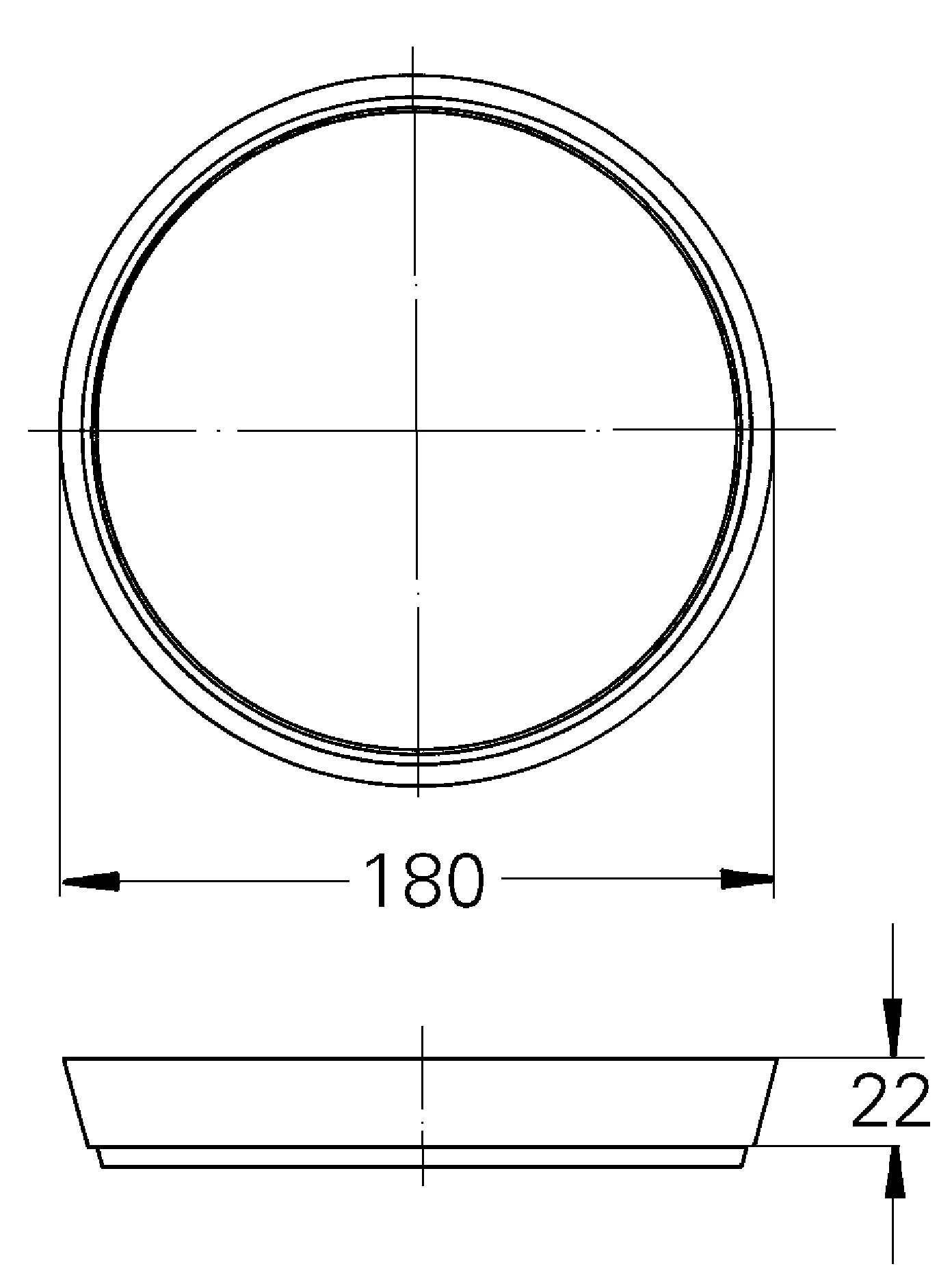 GROHE Distanzring 46035 für UP Euromix/ Europlus/Eurowing/Eurodisc 180x22 chrom