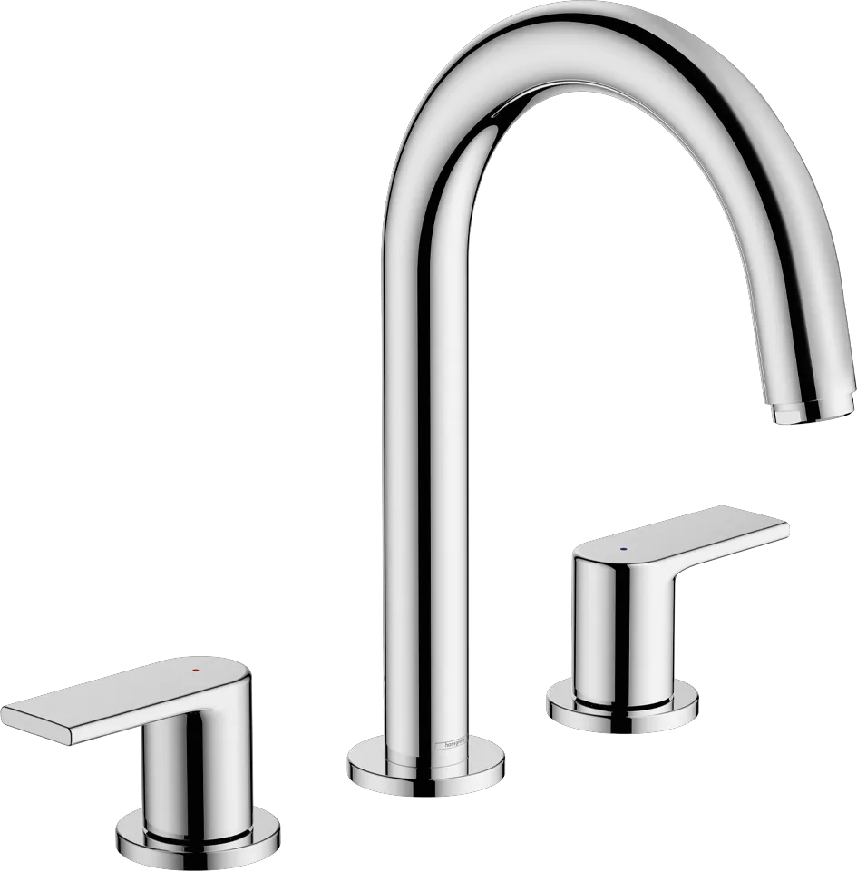 Hansgrohe Vernis Shape 3-Loch Waschtischarmatur mit Zugstangen-Ablaufgarnitur, Chrom Hansgrohe Vernis Shape 3-Loch Waschtischarmatur mit Zugstangen-Ablaufgarnitur, Chrom