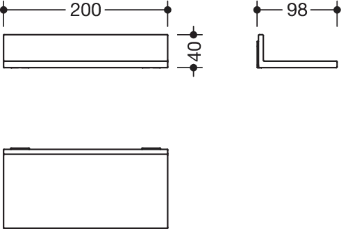 HEWI Ablage „System 900Q“ in 20 × 4 cm