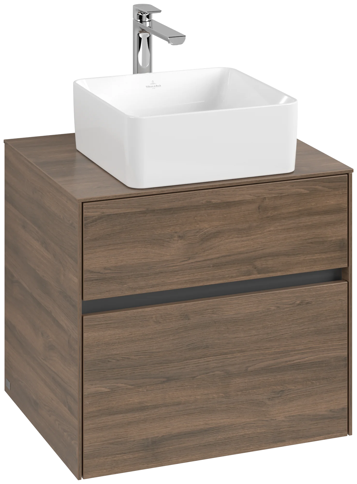 Villeroy & Boch Waschbeckenunterschrank Collaro C15400 Arizona Oak, 600 x 500 mm, Höhe 548 mm, 2 Auszüge mit Antirutsch-Boden, für Aufsatzwaschbecken