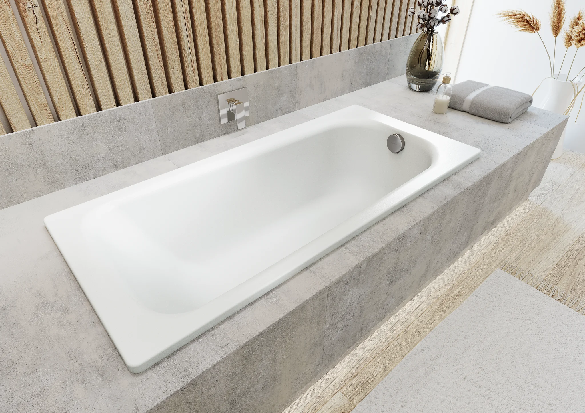 Kaldewei SANIFORM PLUS Badewanne, alpinweiß, 1600 x 750 mm, 400 mm tief