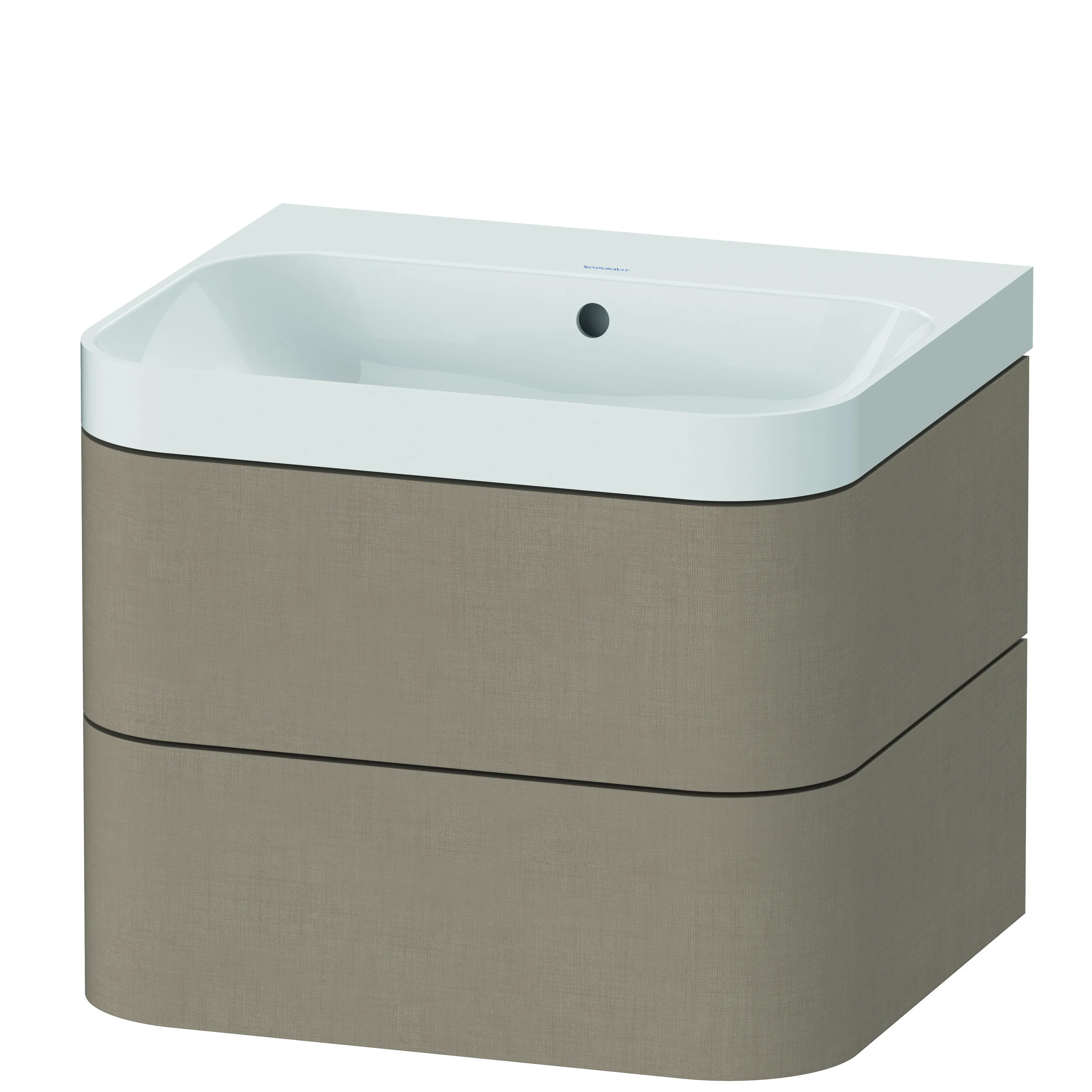 Duravit Waschtischunterschrank c-shaped Set wandhängend „Happy D.2 Plus“ 57,5 × 48 × 49 cm Leinen