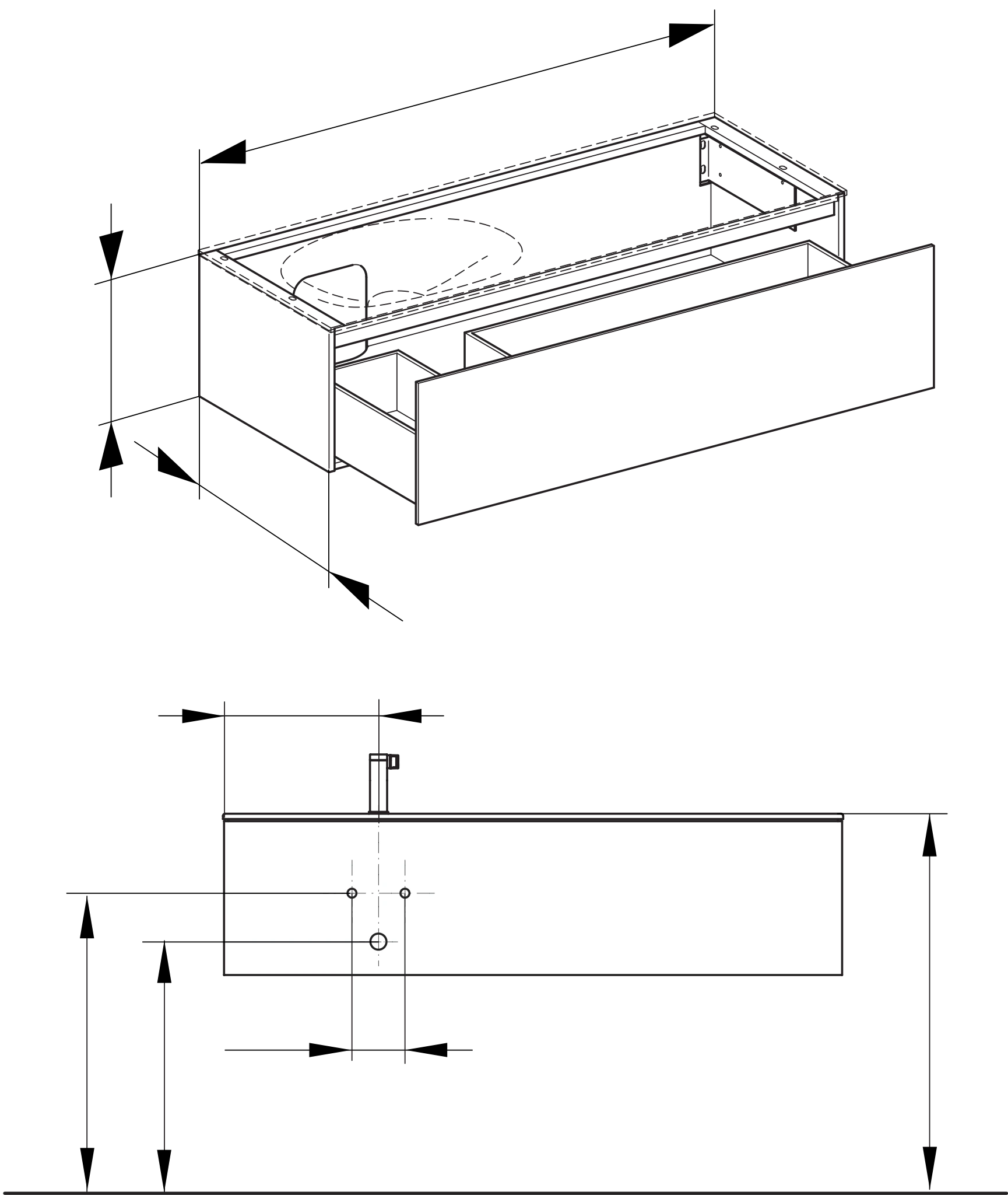 KEUCO Waschtischunterschrank mit Auszug „Edition 11“ Weiß (Glas), Weiß (Lack, seidenmatt), Becken links, ohne Beleuchtung 1400 × 350 × 535 mm KEUCO Waschtischunterschrank mit Auszug „Edition 11“ Weiß (Glas), Weiß (Lack, seidenmatt), Becken links, ohne Beleuchtung 1400 × 350 × 535 mm