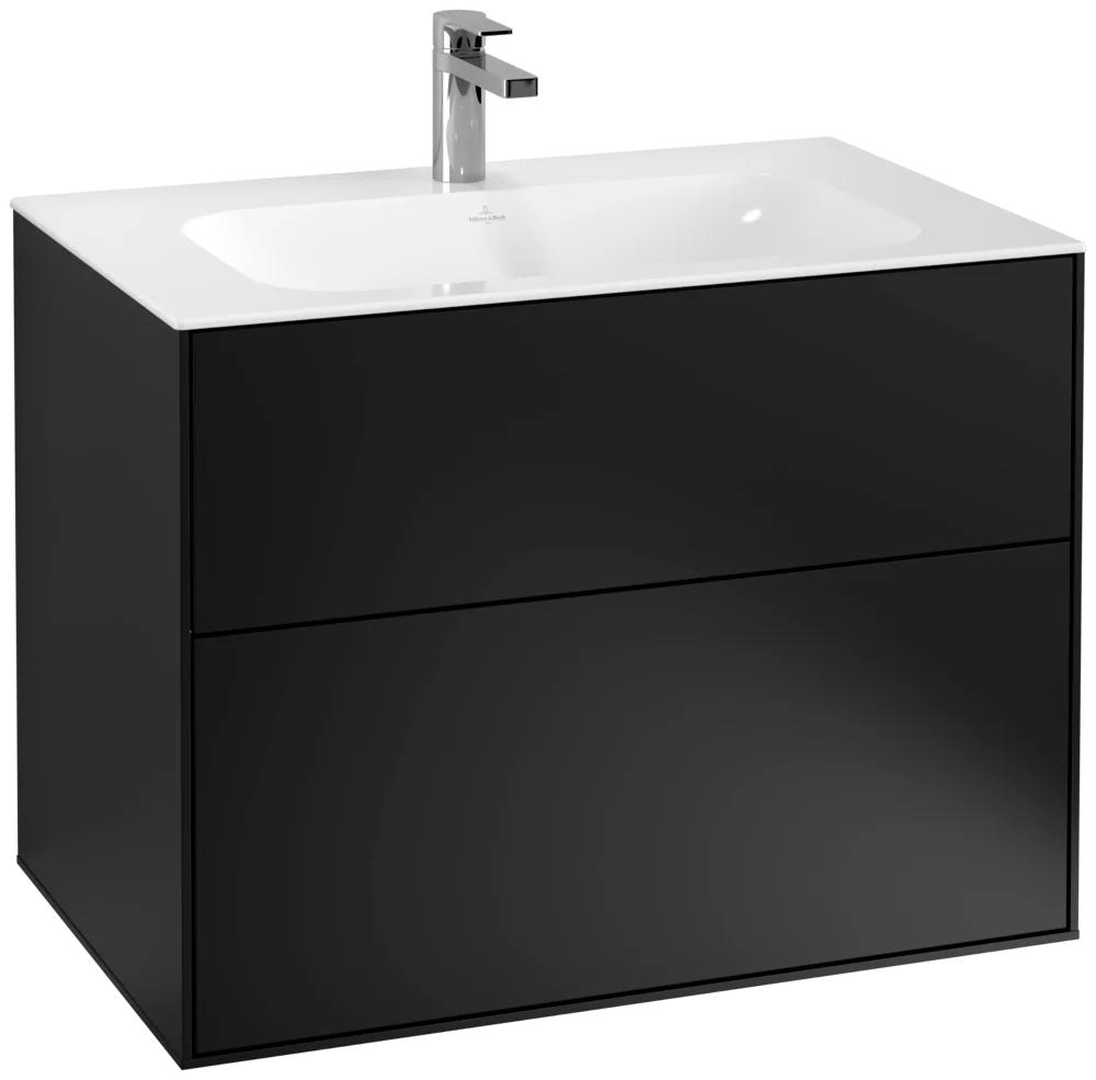 Villeroy & Boch Finion Waschbeckenunterschrank F01, 796x591x498mm, Black Matt Lacquer