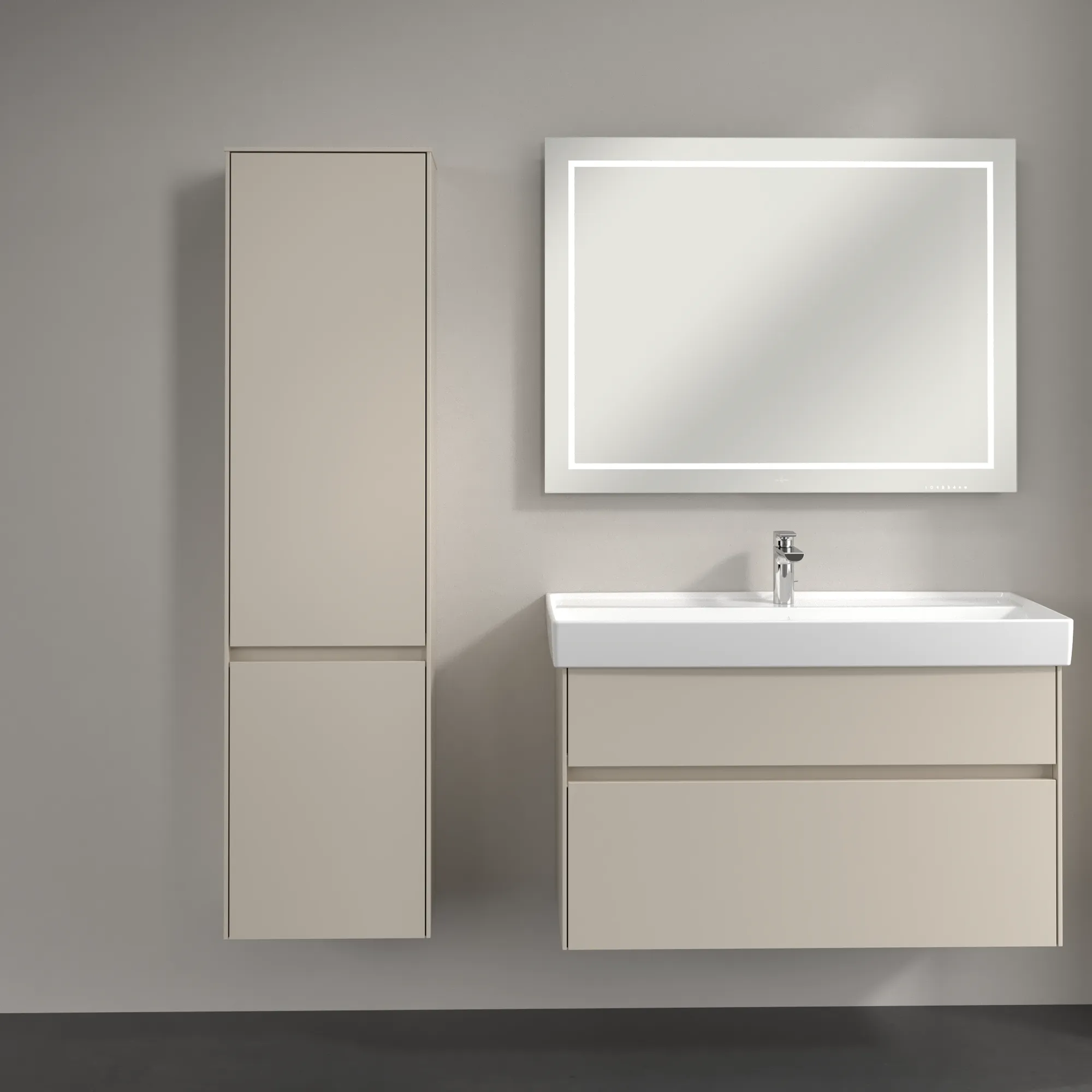 Villeroy & Boch Collaro Hochschrank C03300, 404x1538x349mm, 2 Türen, links Anschlag, Cashmere Grey Villeroy & Boch Collaro Hochschrank C03300, 404x1538x349mm, 2 Türen, links Anschlag, Cashmere Grey