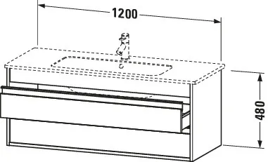 Duravit Waschtischunterschrank wandhängend „Ketho“ 120 × 48 × 47,5 cm in Basalt Matt