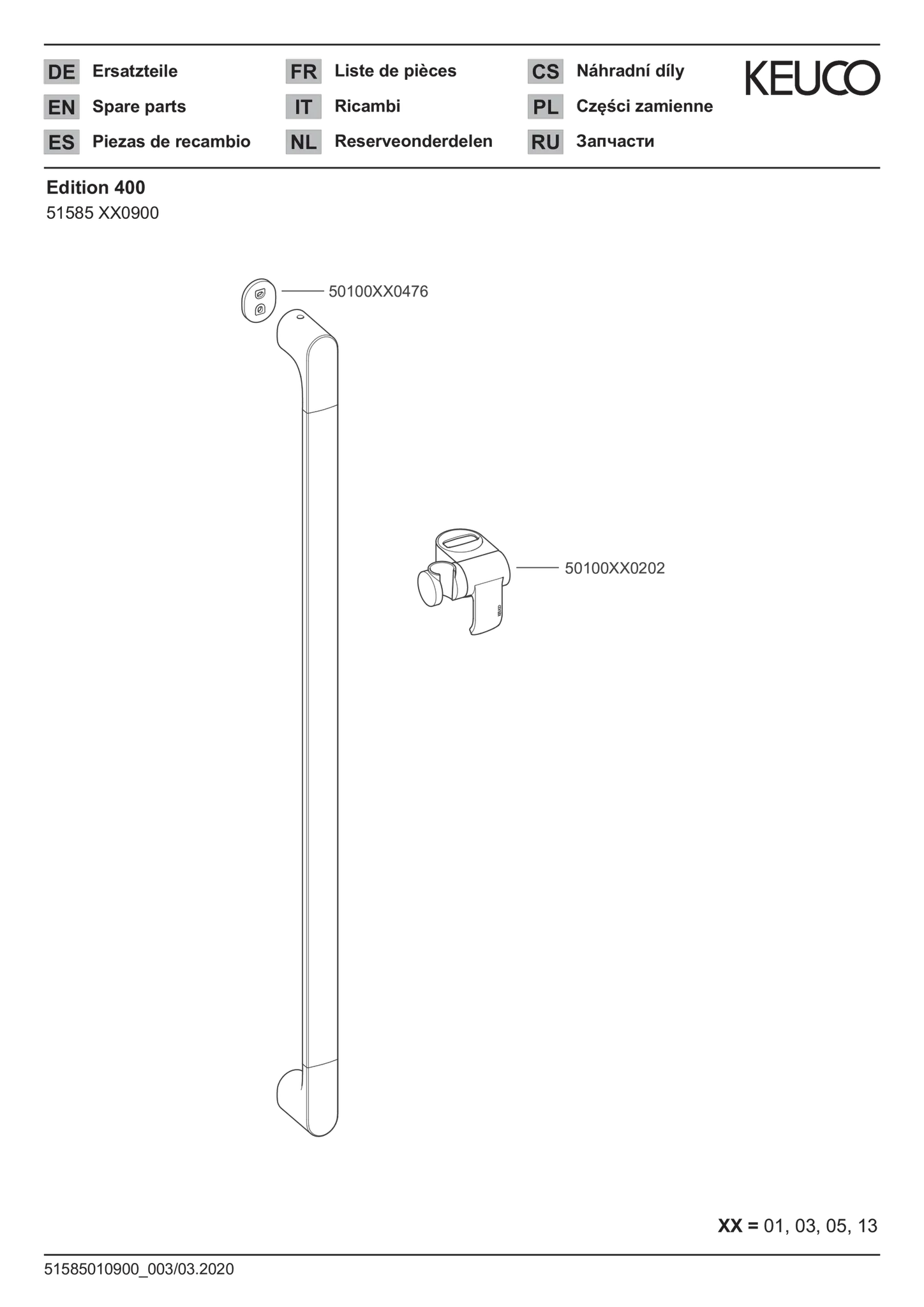 Edition 400 51585010900 Brausestange mit Brauseschieber 900 mm verchromt Edition 400 51585010900 Brausestange mit Brauseschieber 900 mm verchromt