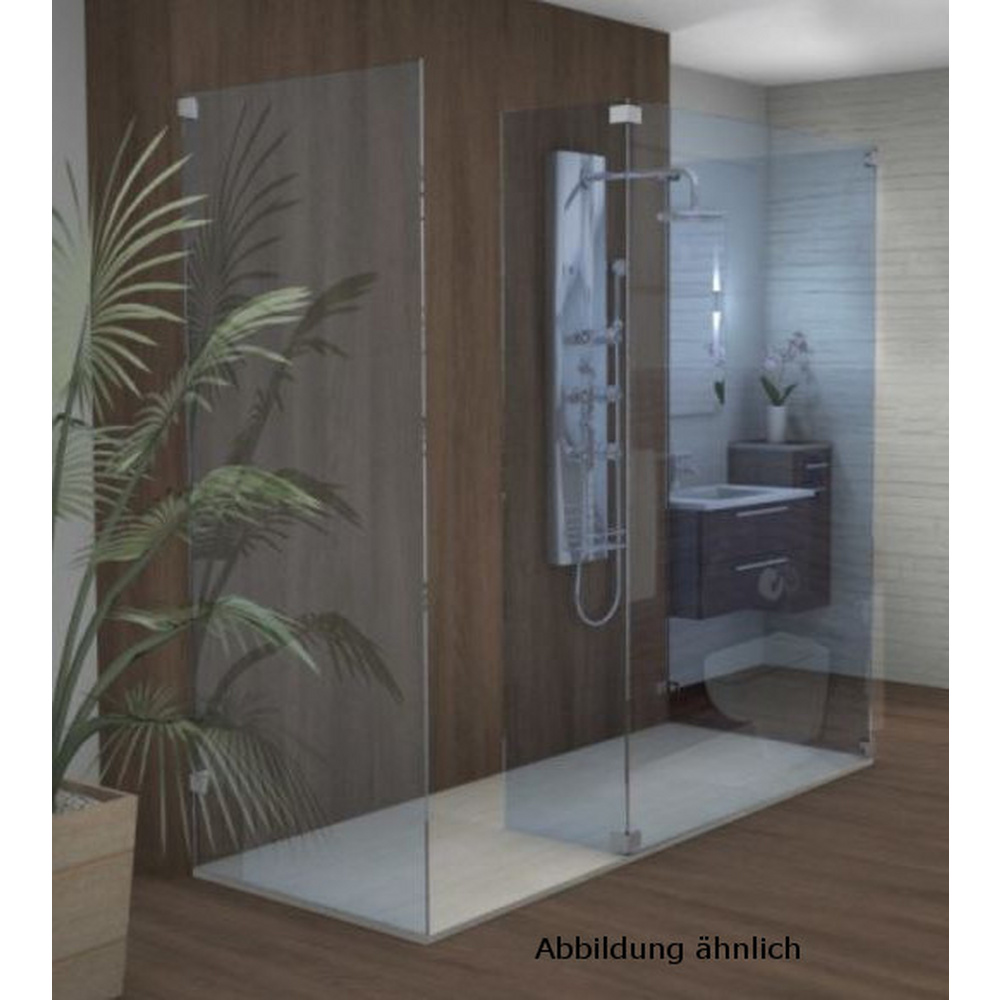 Sprinz Walk-In-Duschkabine Walk-In Freistehende Scheibe 3-teilig mit Seitenwand „Inloop“ rahmenlos B: 900 mm H: 2100 mm T: 8 mm Sprinz Walk-In-Duschkabine Walk-In Freistehende Scheibe 3-teilig mit Seitenwand „Inloop“ rahmenlos B: 900 mm H: 2100 mm T: 8 mm
