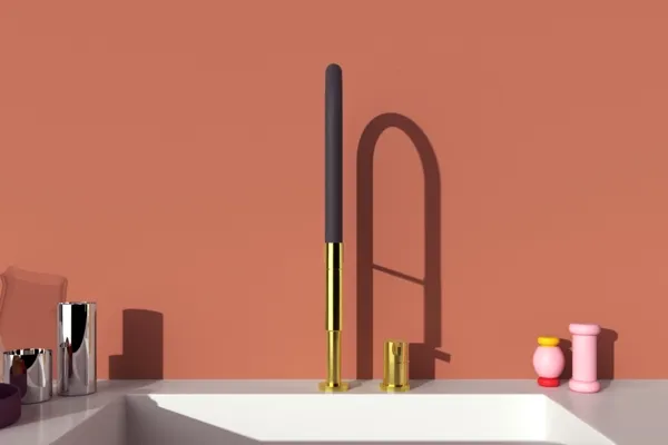 2-Loch Küchenarmatur Gusto Ausladung 225mm Semi-Pro 2-Funktionsbrause Brushed Gold 2-Loch Küchenarmatur Gusto Ausladung 225mm Semi-Pro 2-Funktionsbrause Brushed Gold