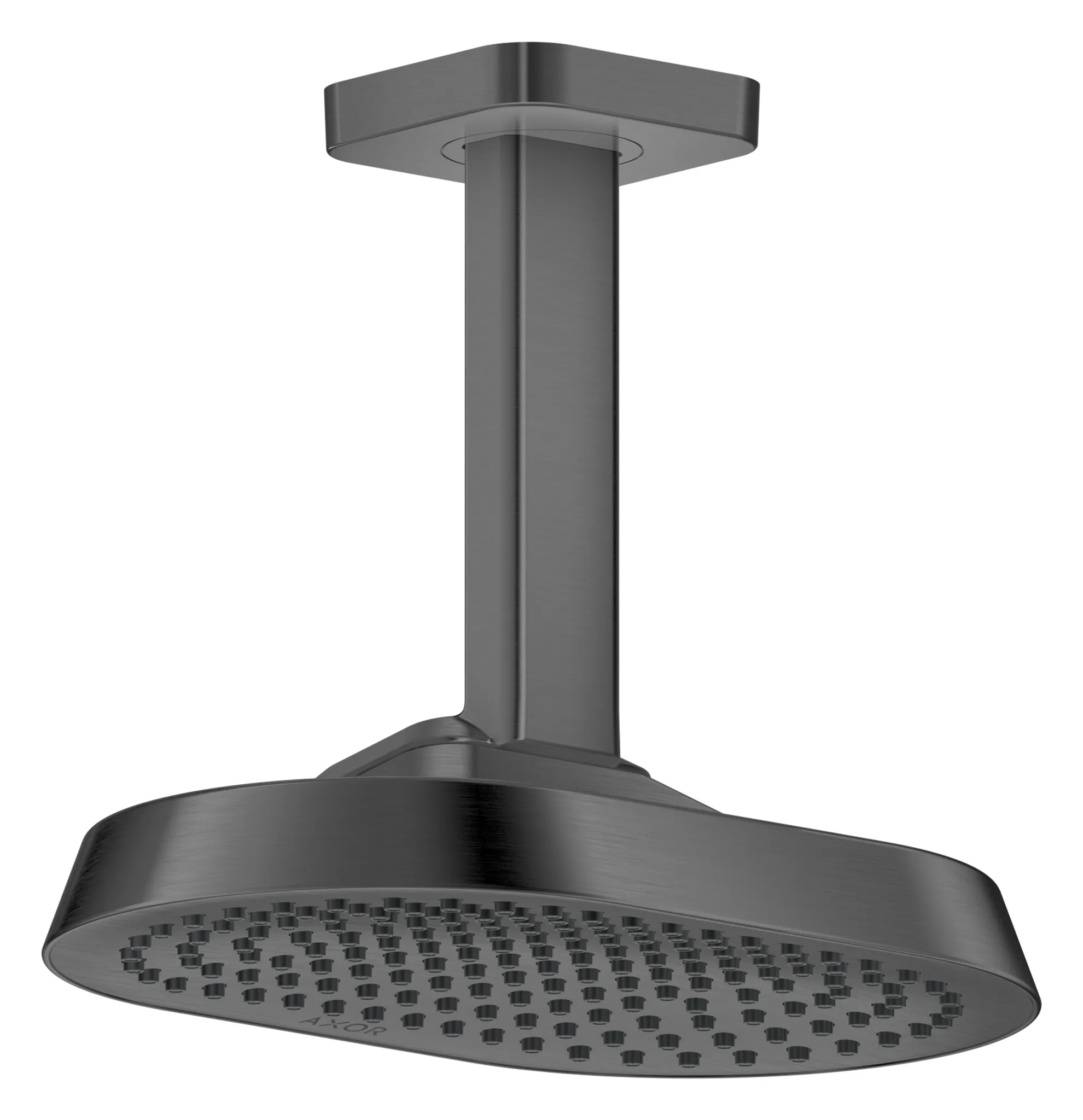 Hansgrohe AXOR ShowerSphere Kopfbrause 250 x 160 mm, 1jet EcoSmart+, Brushed Black Chrome, Deckenmontage mit Metalldeckenanschluss Hansgrohe AXOR ShowerSphere Kopfbrause 250 x 160 mm, 1jet EcoSmart+, Brushed Black Chrome, Deckenmontage mit Metalldeckenanschluss