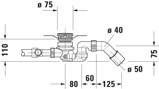Duravit Ab- und Überlaufgarnitur für Badewannen mit Zulauf Modell 791227 Duravit Ab- und Überlaufgarnitur für Badewannen mit Zulauf Modell 791227