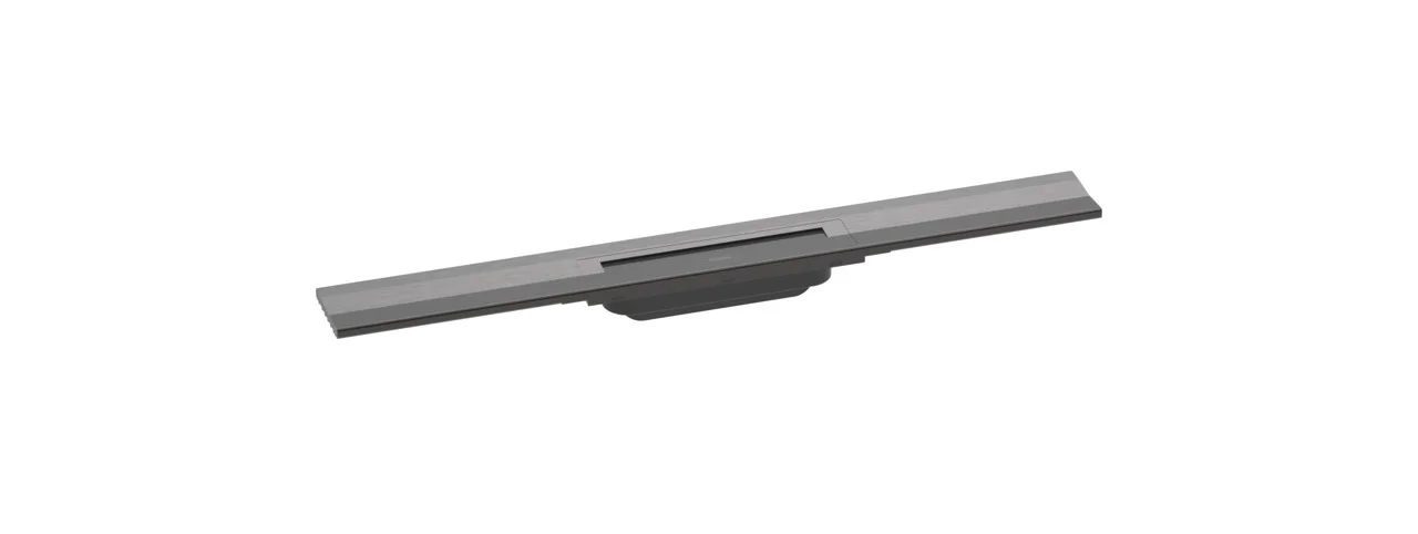 Hansgrohe RainDrain Flex Duschrinne 700 mm, wandangebunden, Brushed Black Chrome, höhenverstellbar um 10 mm, bis zu 60 l/min Ablaufleistung