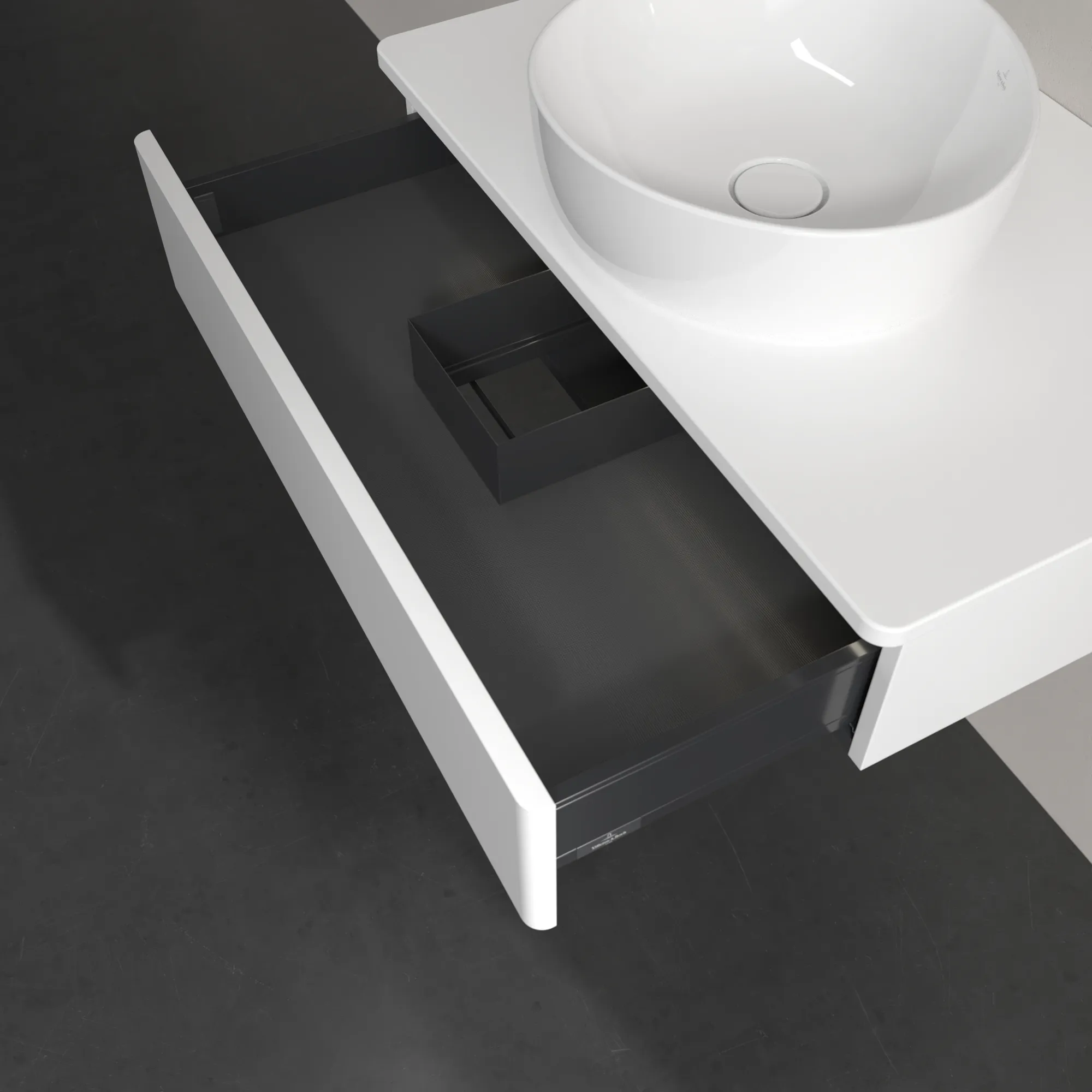 Villeroy & Boch Waschtischunterschrank „Antao“ 800 × 190 × 500 mm White Matt Lacquer, für Becken mittig, mit Beleuchtung