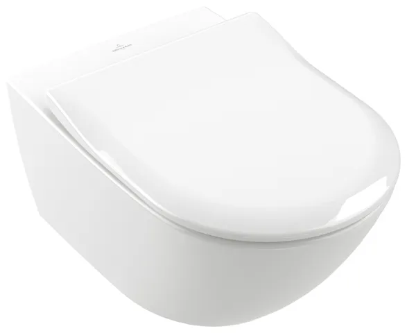 Villeroy & Boch WC-Sitz SlimSeat „Subway 2.0“ inkl. Deckel 43,2 × 35,8 × 43,9 × 4,3 cm in Weiß Alpin, Quick Release, Soft Closing