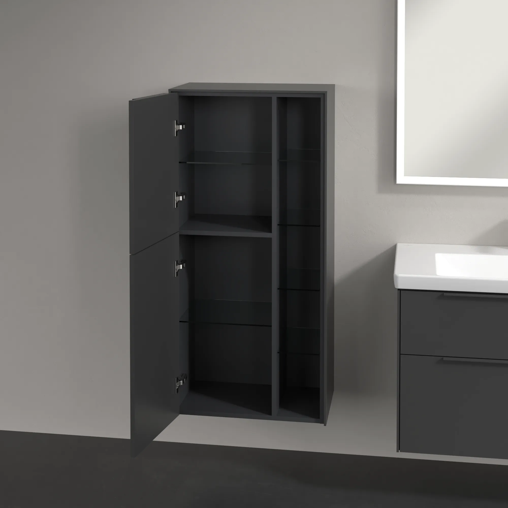 Villeroy & Boch Mittelschrank „Subway 3.0“ 57,4 × 120 × 36,2 × 36,2 cm 2 Türen, Anschlag (Scharnier) links, 2 Türen, Anschlag links Villeroy & Boch Mittelschrank „Subway 3.0“ 57,4 × 120 × 36,2 × 36,2 cm 2 Türen, Anschlag (Scharnier) links, 2 Türen, Anschlag links