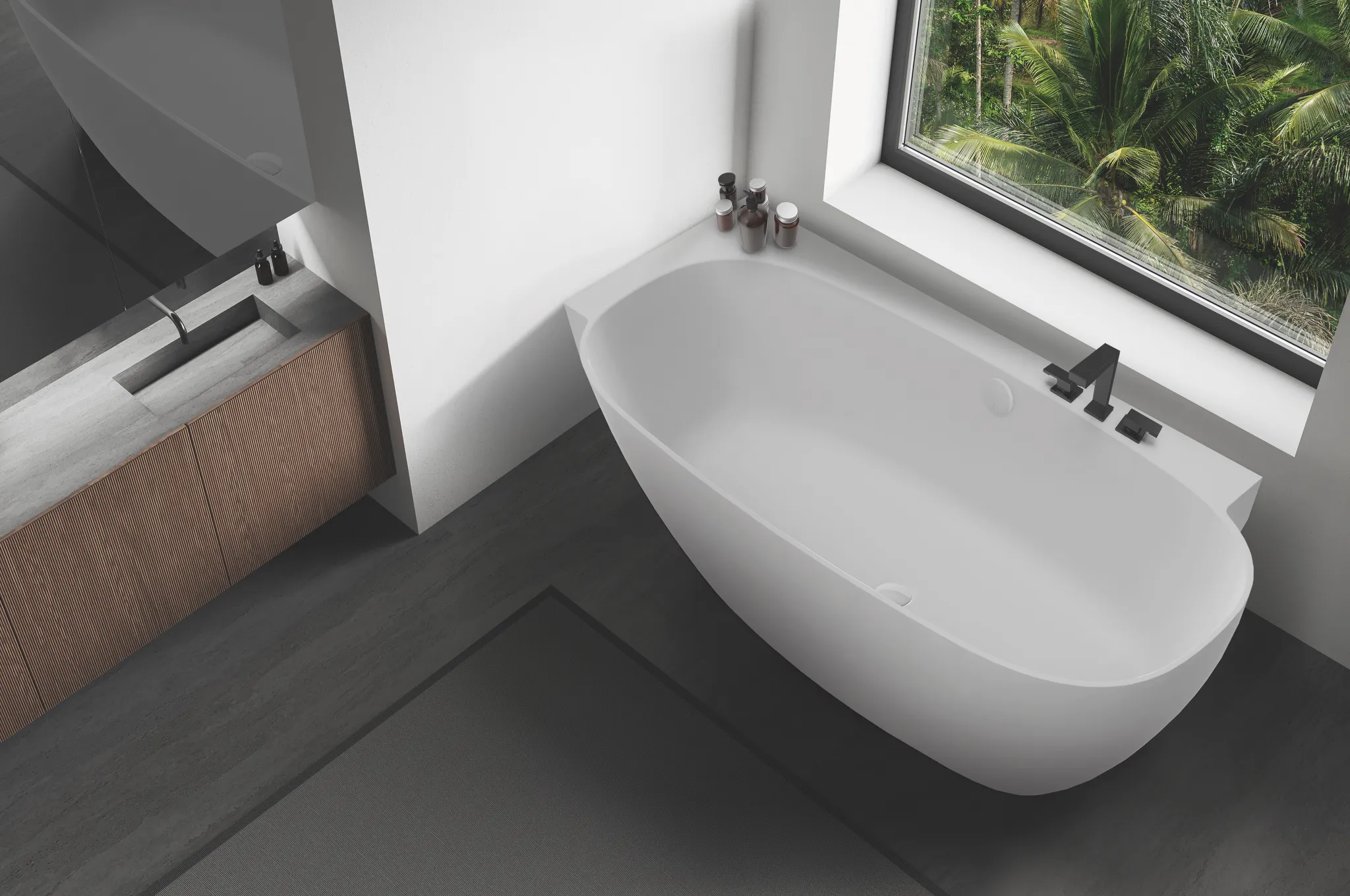 Hoesch LaBrillante Badewanne 1800x800 Ecke Links Weiß Matt mit Überlauf Hoesch LaBrillante Badewanne 1800x800 Ecke Links Weiß Matt mit Überlauf